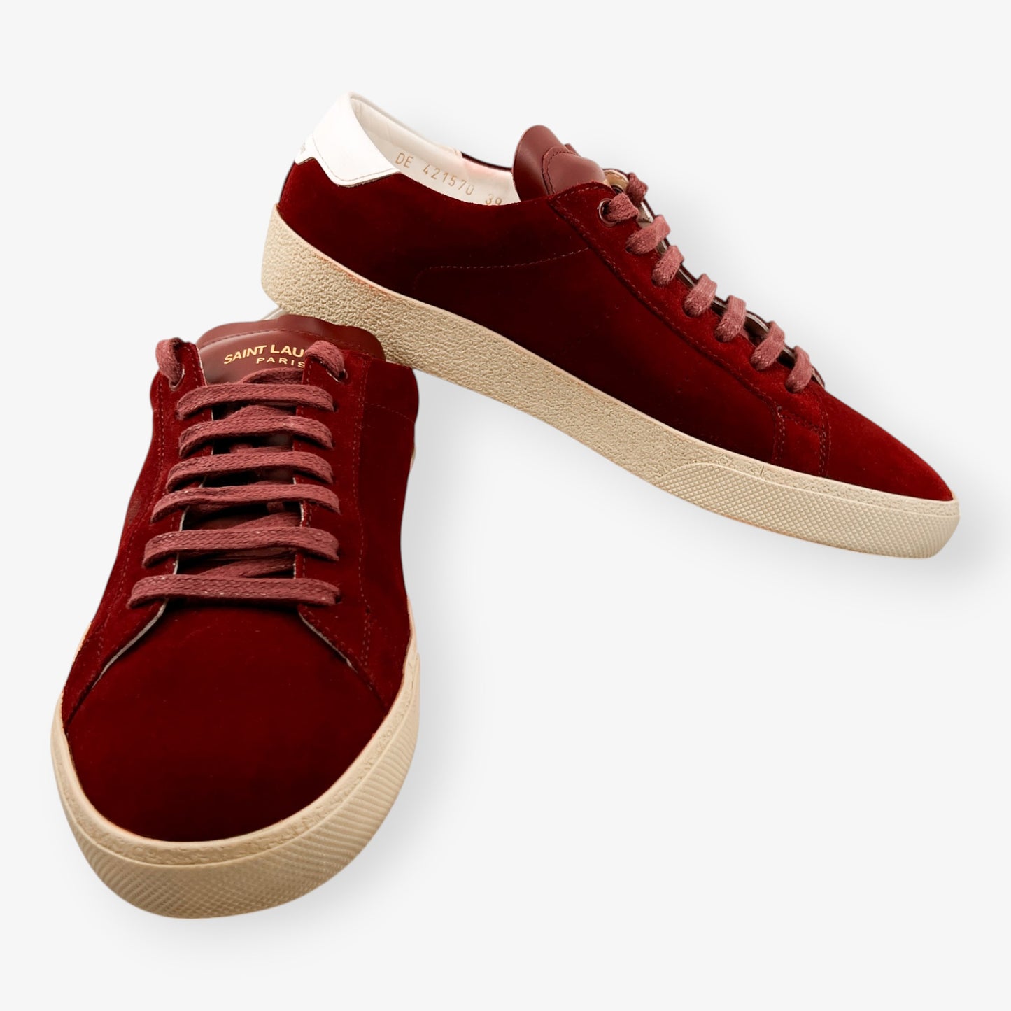 Saint Laurent Claret Red Nubuck Sneakers EU39 ~ AU8
