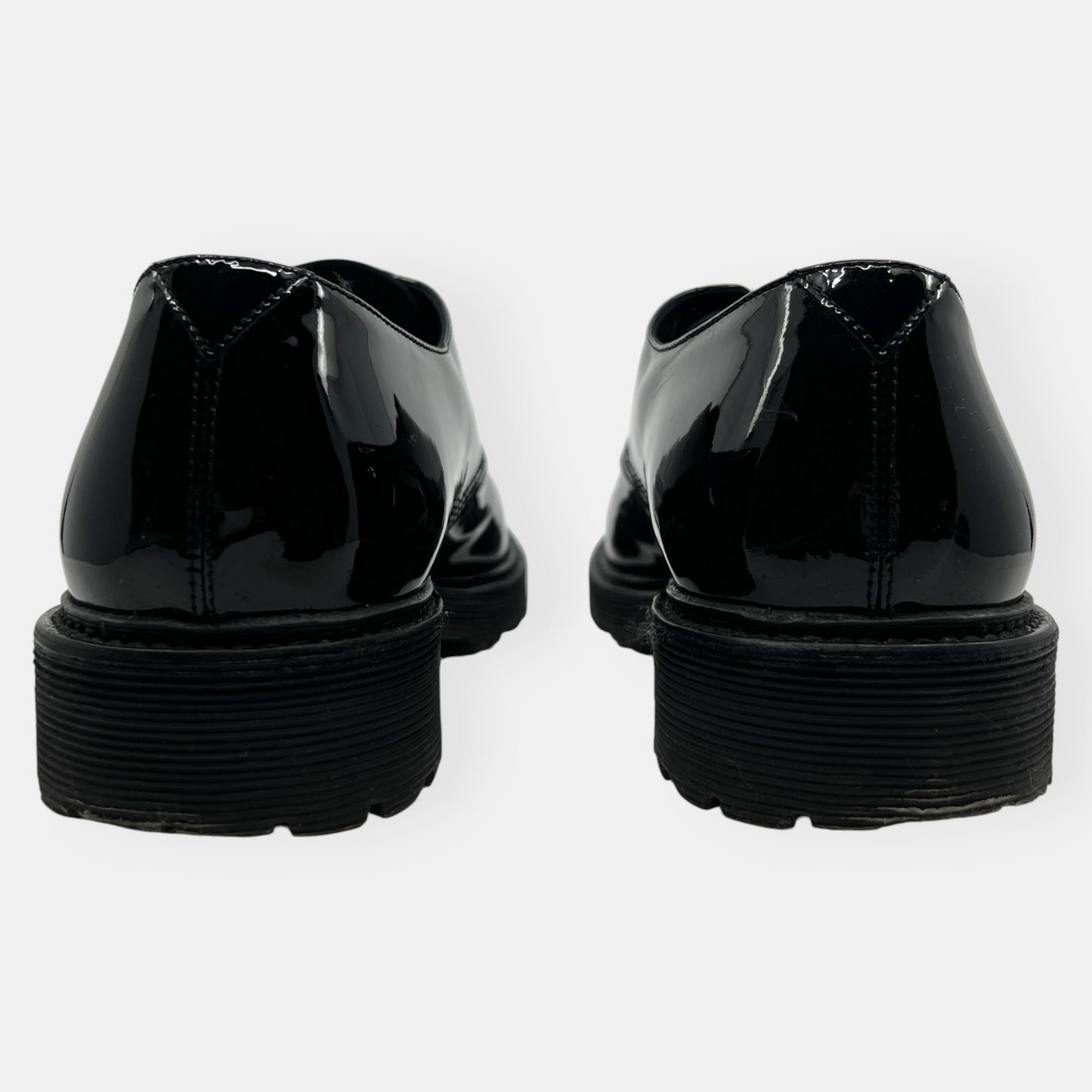 Saint Laurent Black Patent Leather Lace Up Brogue Shoes EU41 ~ AU10