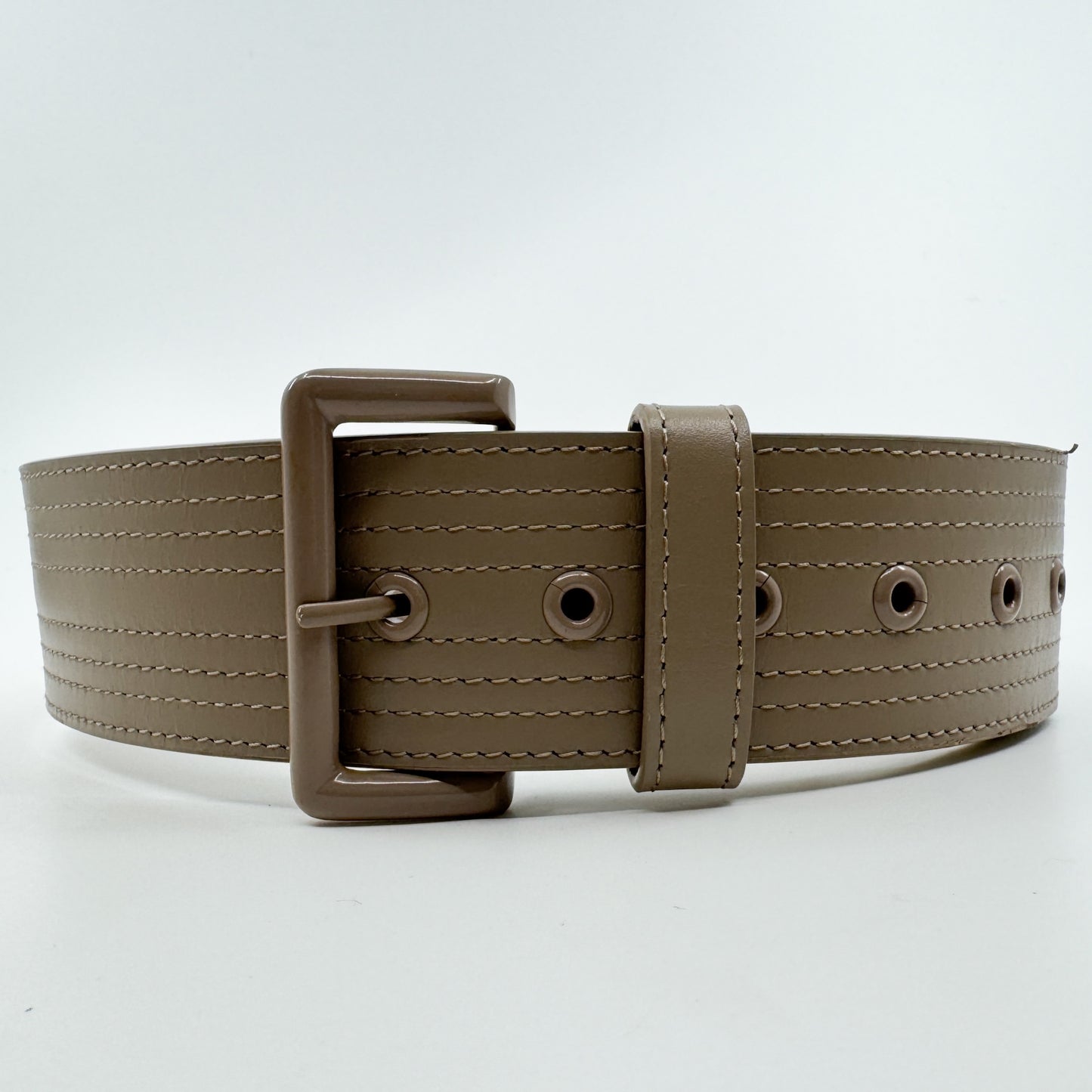 Scanlan Theodore Nude Taupe Wide Leather Belt Small AU8-10