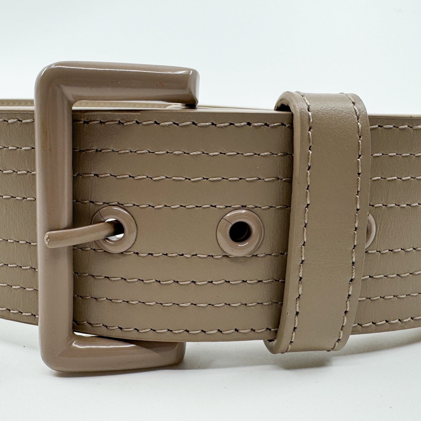 Scanlan Theodore Nude Taupe Wide Leather Belt Small AU8-10