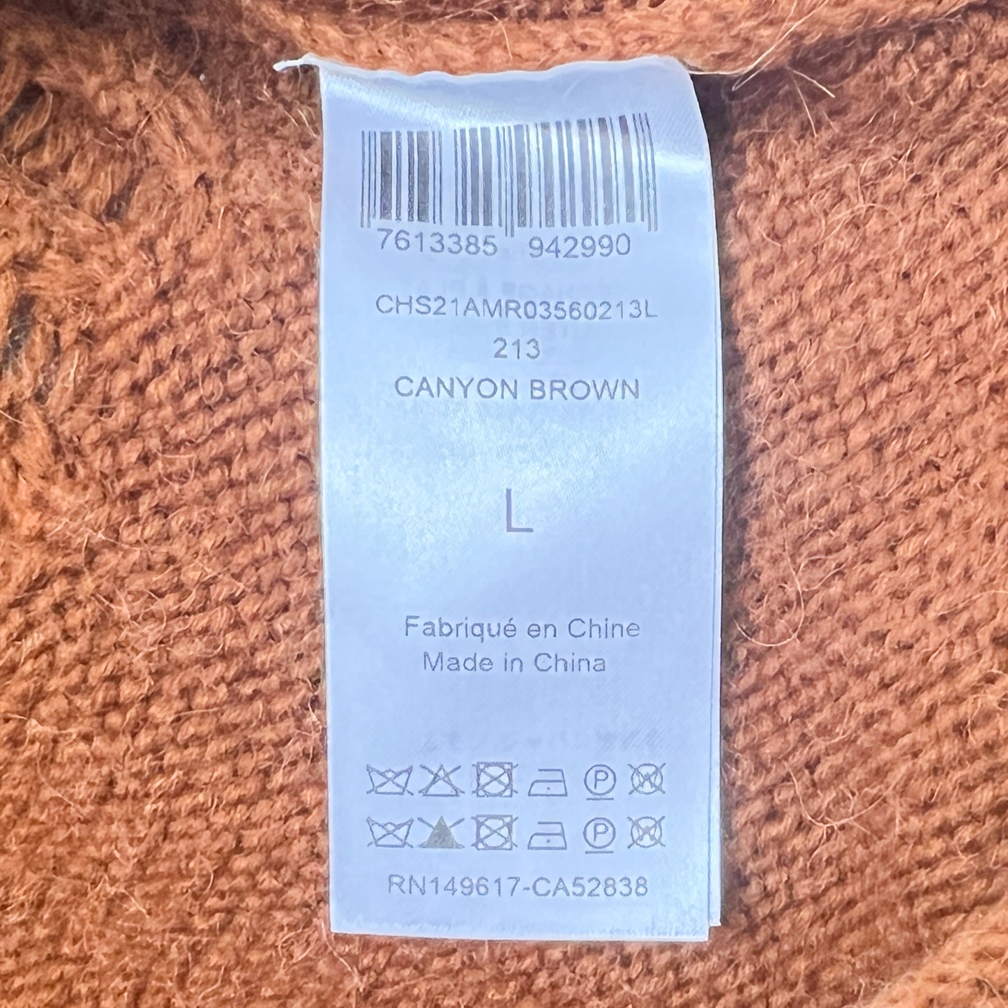 See By Chloé Cinnamon Brown Knit Wool-blend Jumper Dress L ~ AU12-14