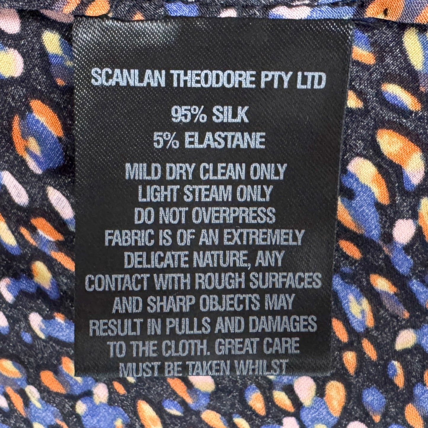 Scanlan Theodore Multicoloured Silk Satin Animal Spot Dress AU6 ~ Small