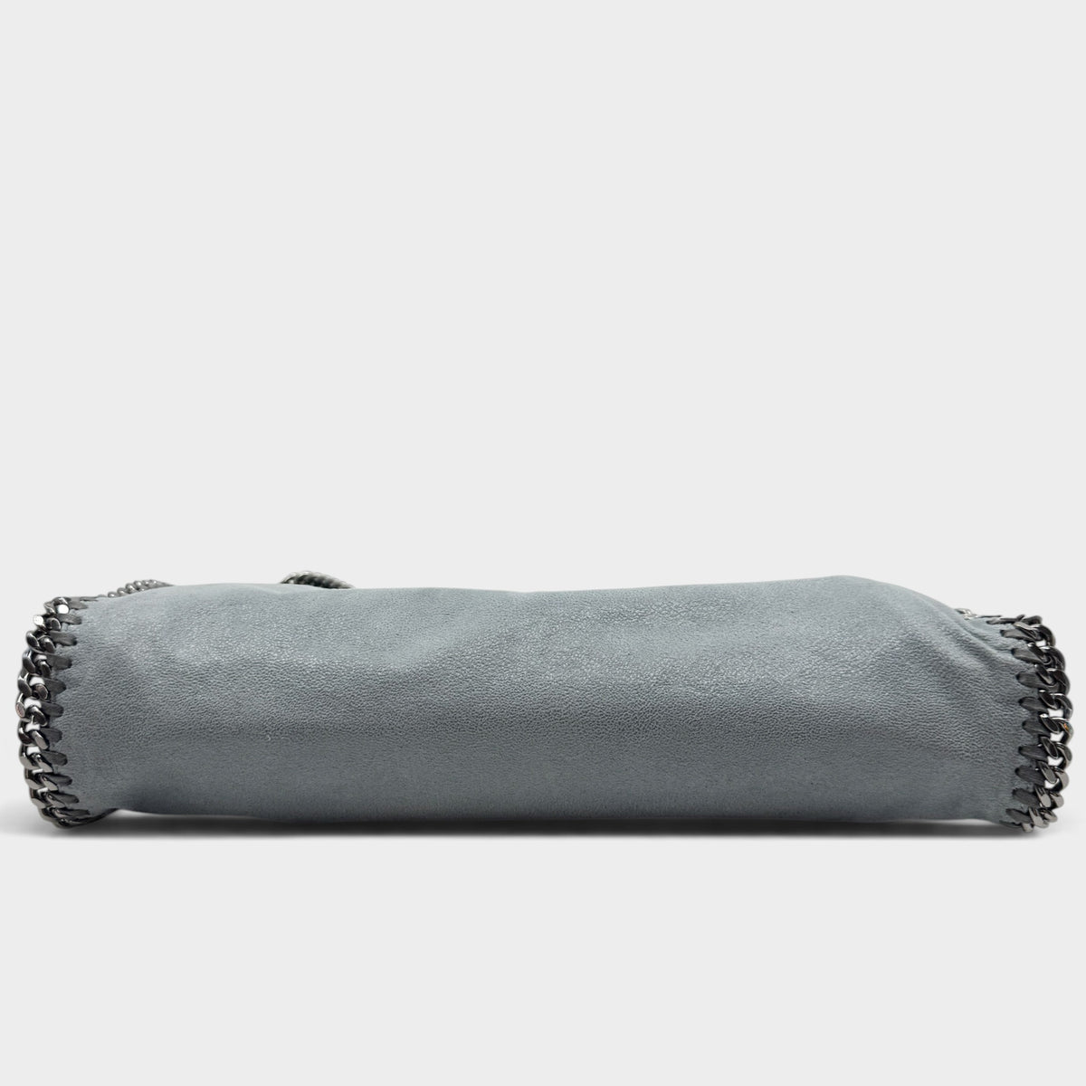 Stella McCartney Blue Grey Falabella Chain Trim Fold Over Tote Bag