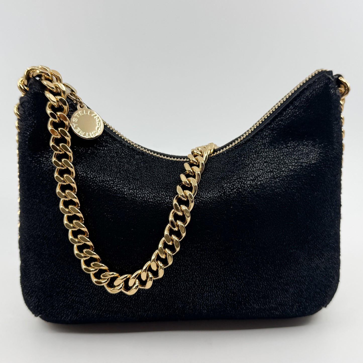 Stella McCartney Black Falabella Zip Mini Shoulder Bag