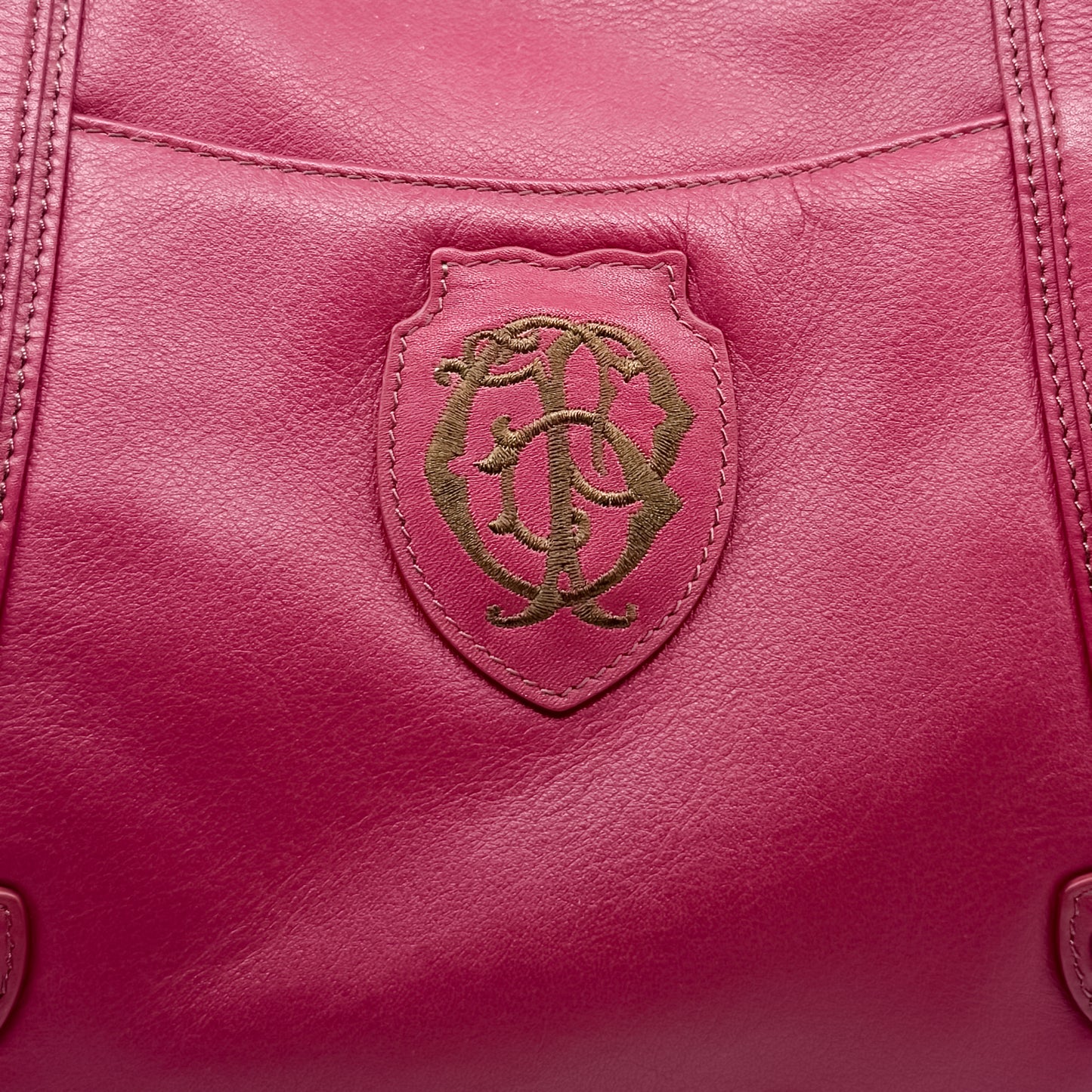 Goldpfeil Raspberry Red Leather Tote Satchel Bag