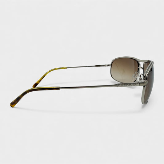 Giorgio Armani Vintage Silver & Tortoiseshell Rectangle Sunglasses GA915/S