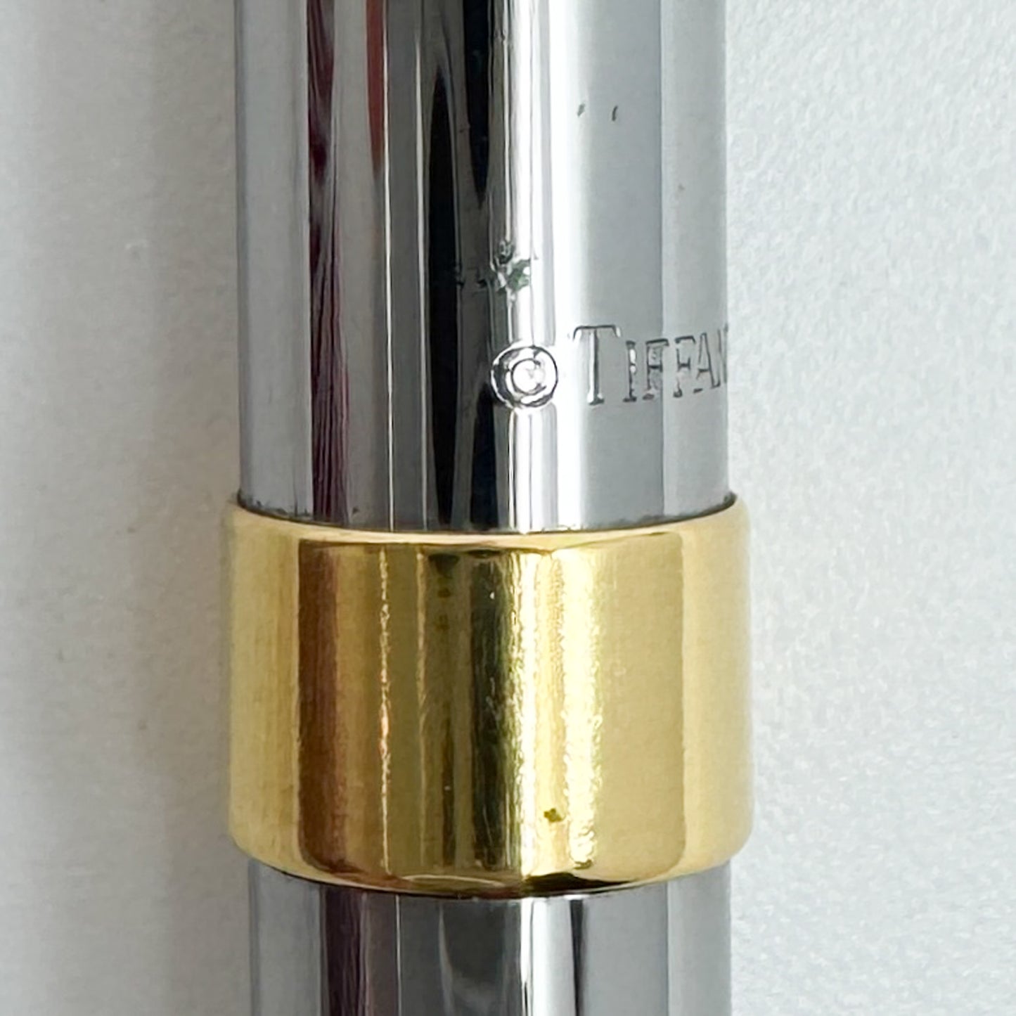 Tiffany & Co. T-Clip Ball Point Stainless Steel & Gold Plated Pen