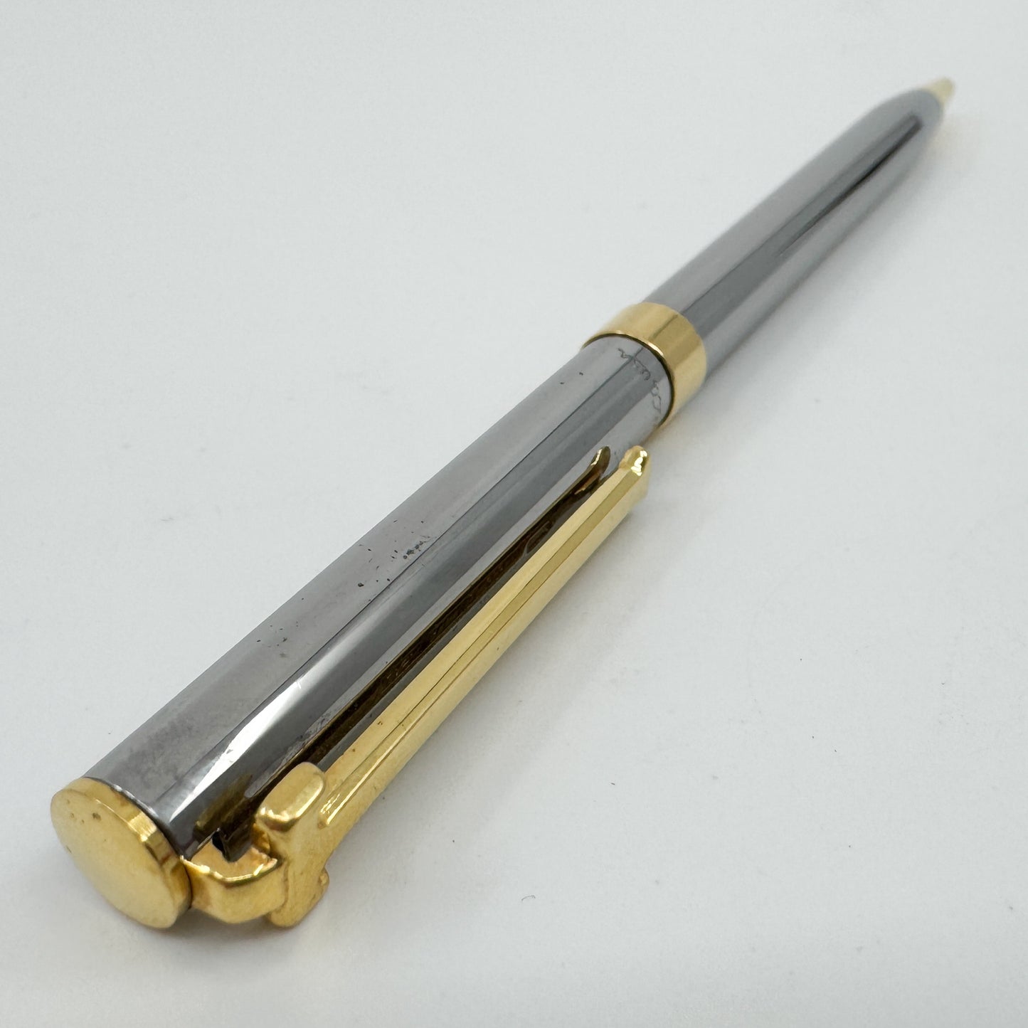 Tiffany & Co. T-Clip Ball Point Stainless Steel & Gold Plated Pen