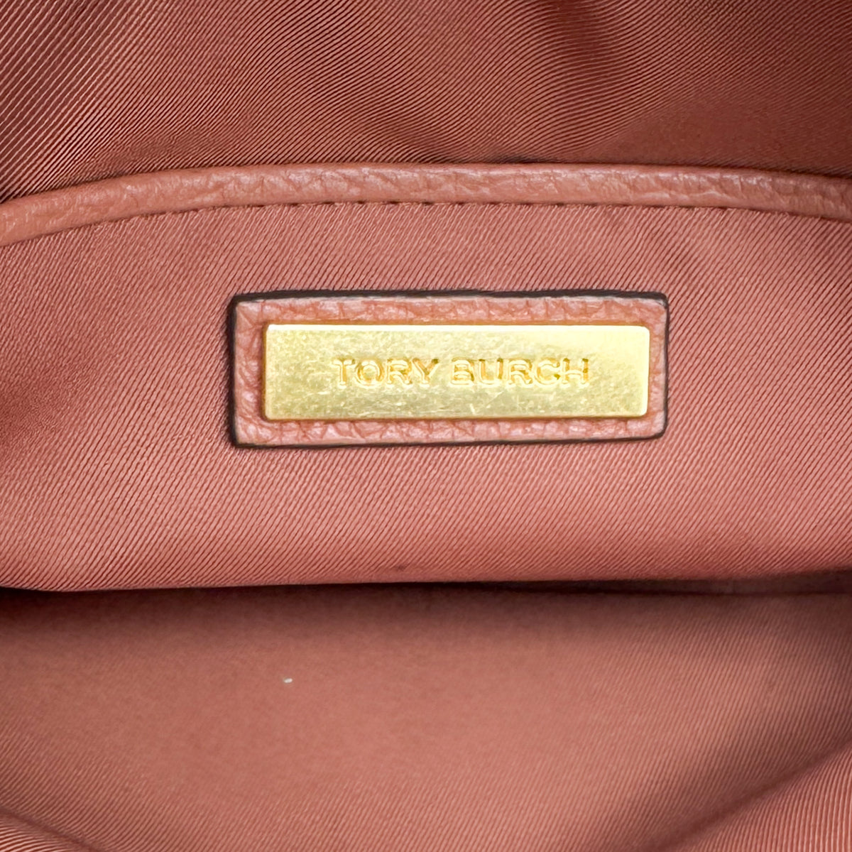 Tory Burch McGraw Terracotta Rust Pebbled Leather Double T Camera Crossbody Bag