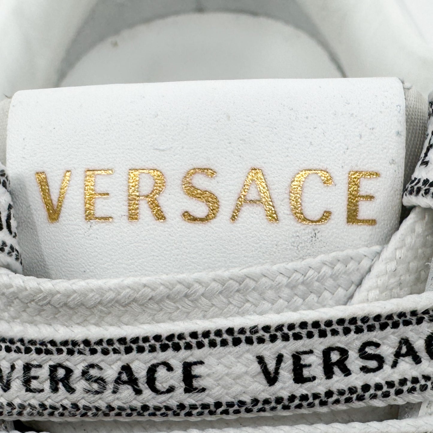 Versace White Leather Pink Medusa Low Top Sneakers EU38 ~ AU7