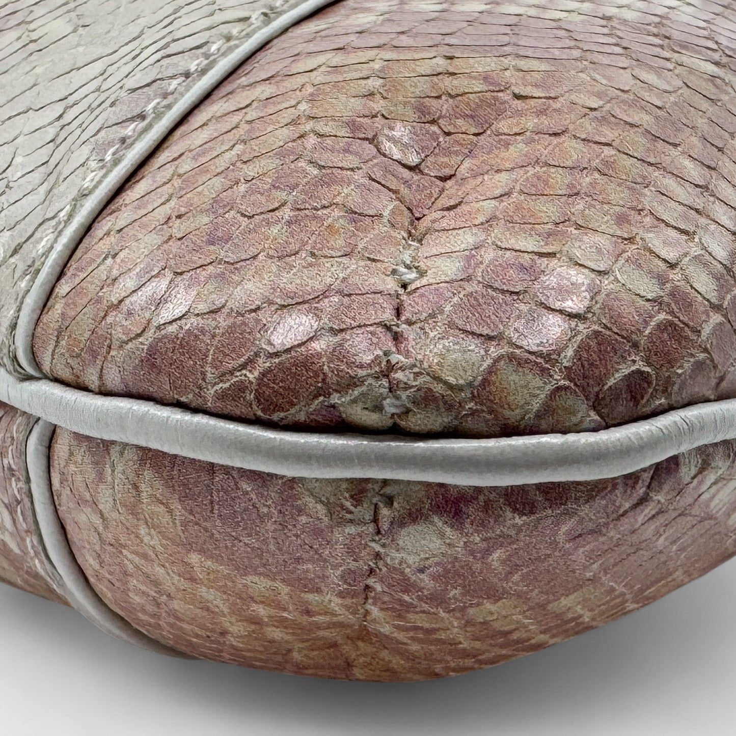 Via Spiga Pink Snake Embossed Leather Folding Clutch Bag