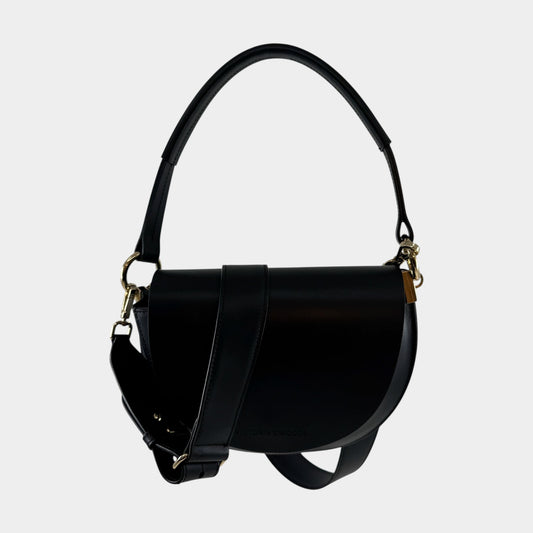 Viktoria & Woods Black Leather Jude Crossbody Saddle Bag