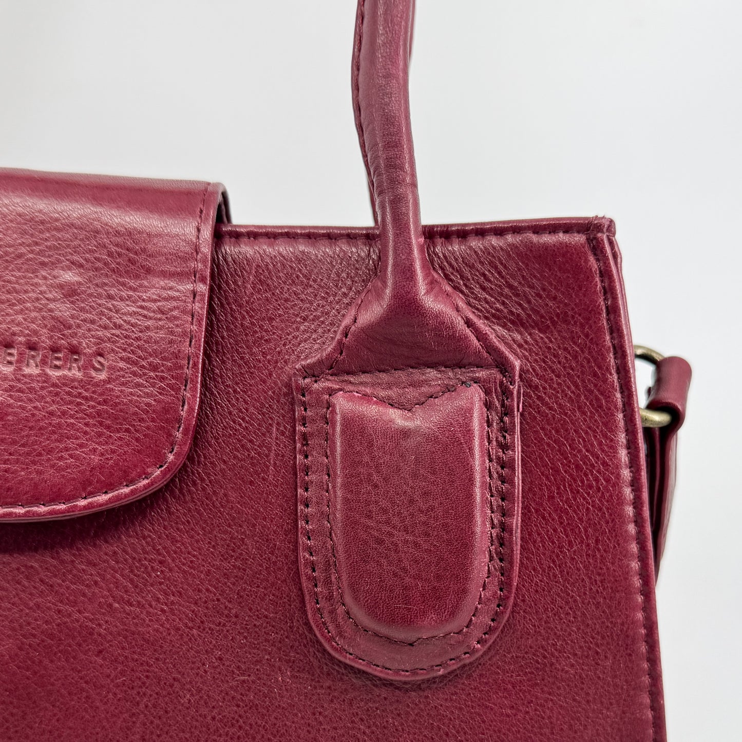 Wanderers Burgundy Red Leather Luxembourg Top Handle Handbag