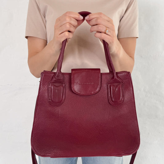 Wanderers Burgundy Red Leather Luxembourg Top Handle Handbag