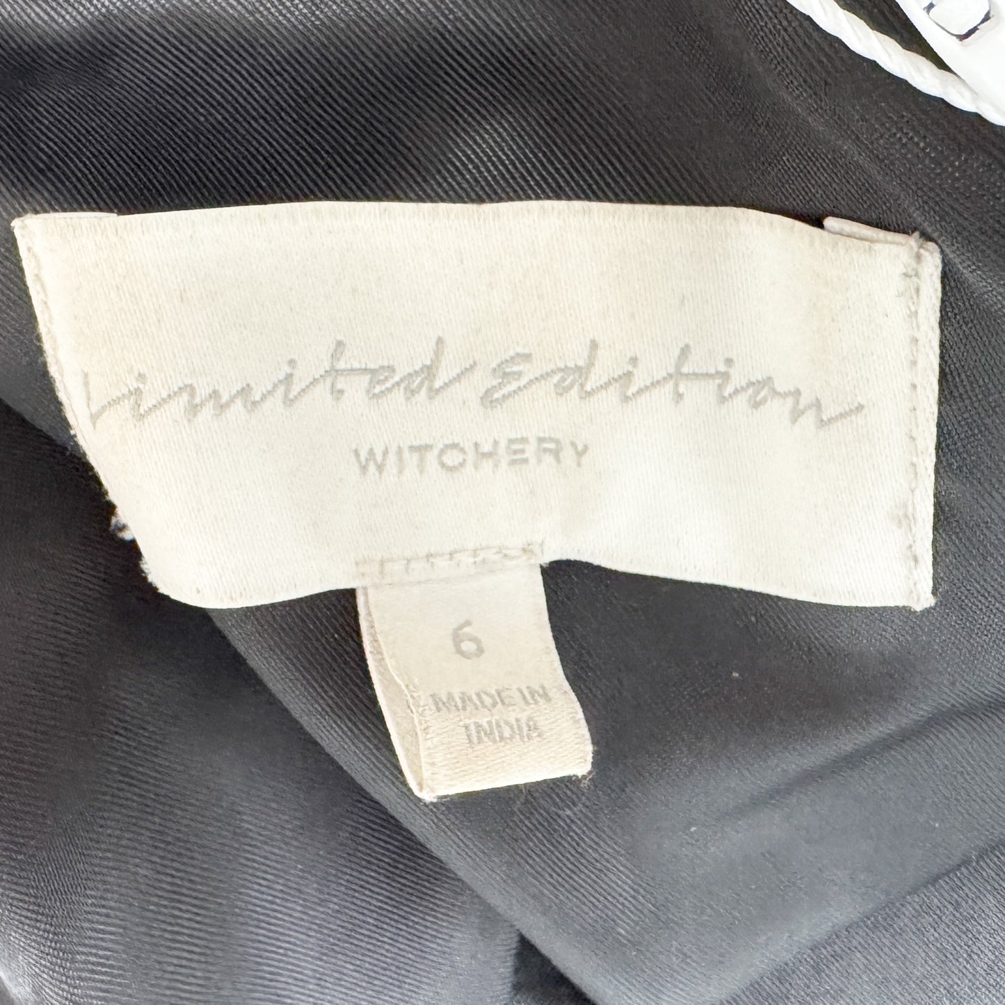 Witchery Limited Edition Black Floral Leather Jacket AU6 ~ Small