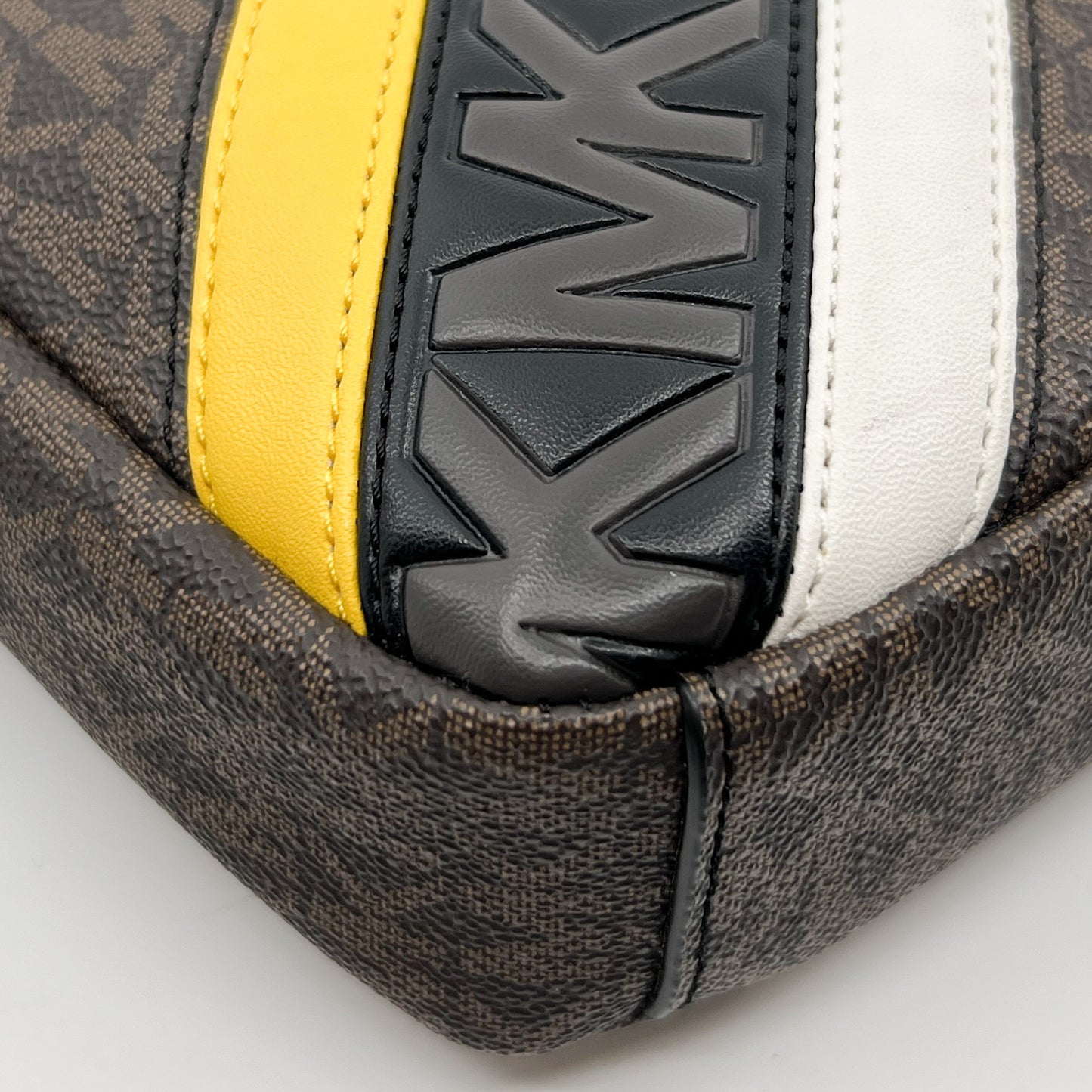 Michael Kors Brown Canvas & Faux Leather Flight Crossbody Bag