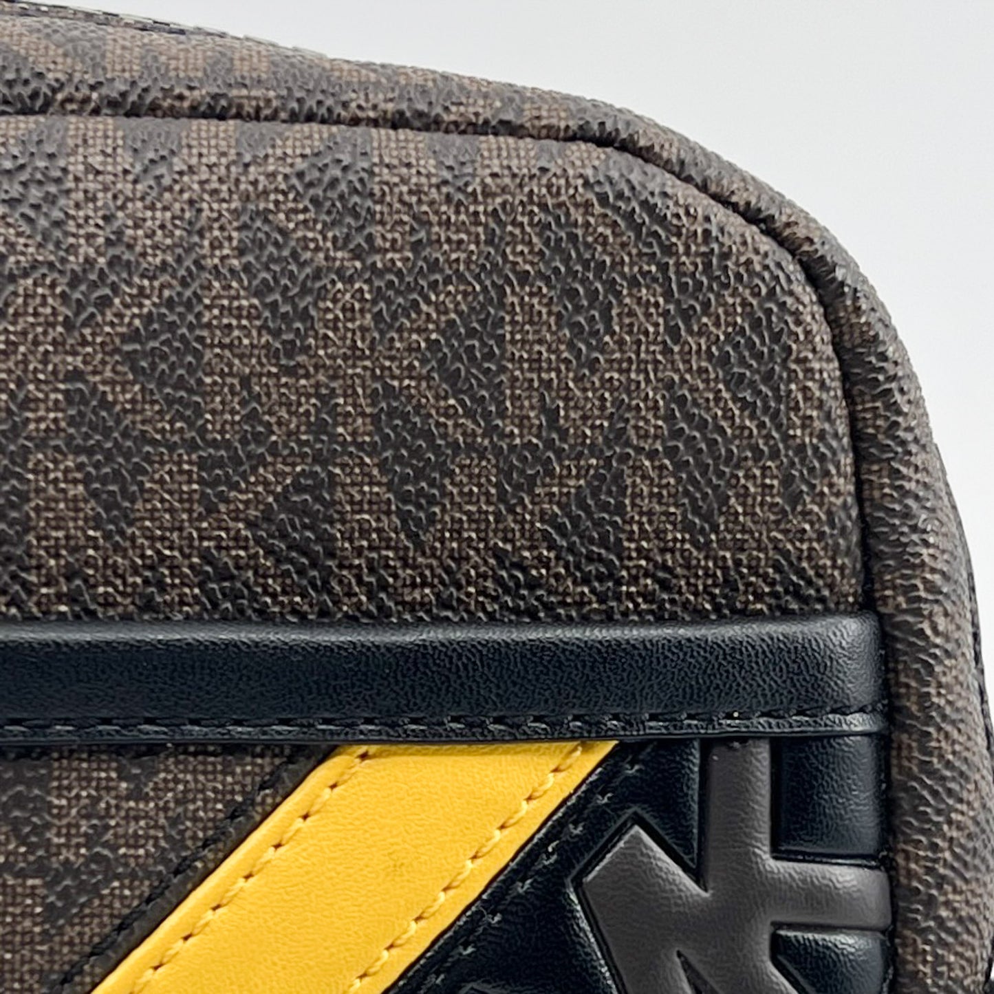 Michael Kors Brown Canvas & Faux Leather Flight Crossbody Bag