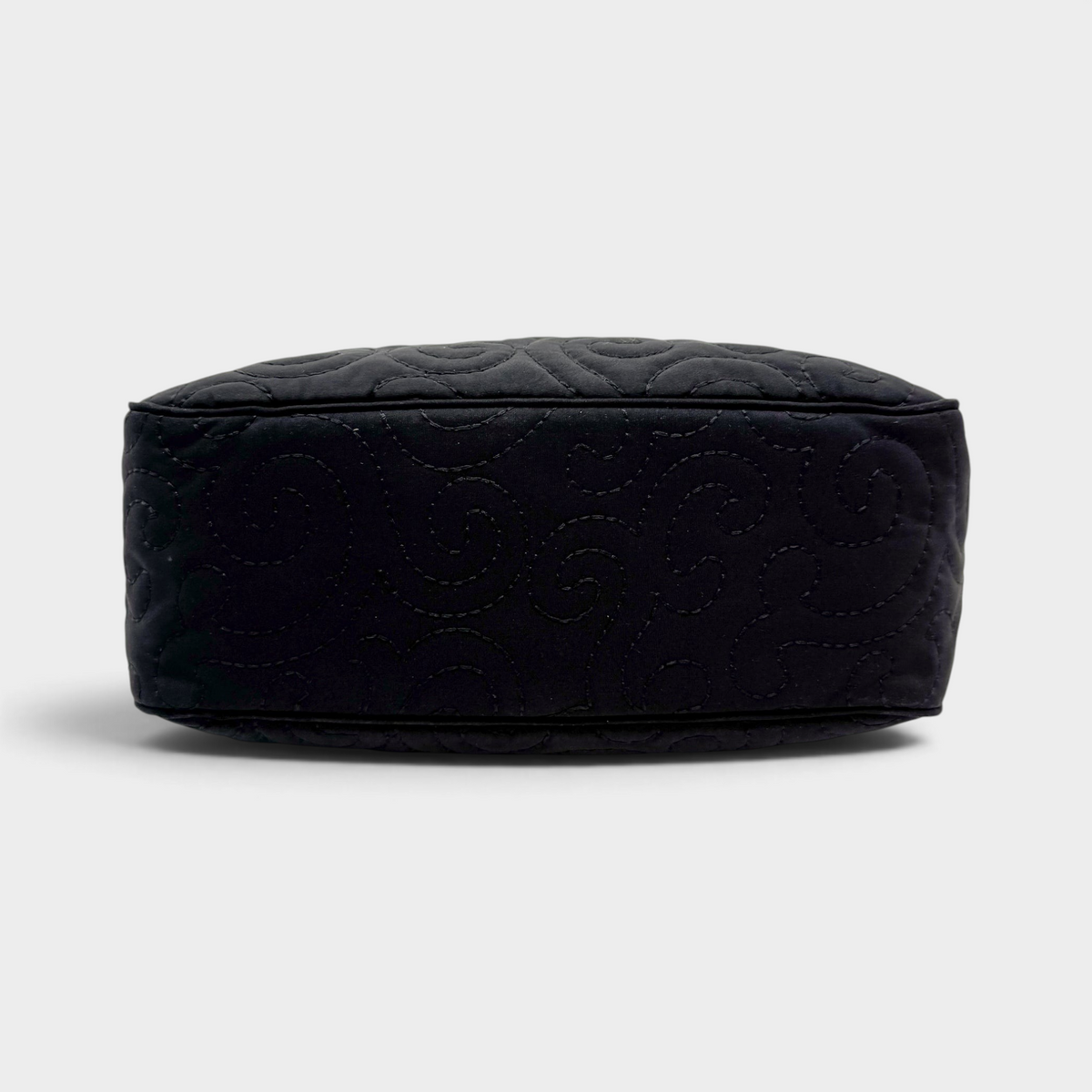 Studio61 Preloved Boutique Sydney vintage Yves Saint Laurent black quilted fabric bag base with arabesque pattern
