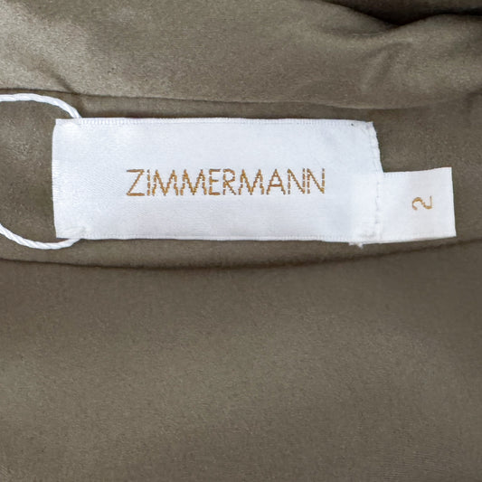 Zimmermann Khaki Green Silk Wrap Dress Size 2 ~ AU10 ~ Medium