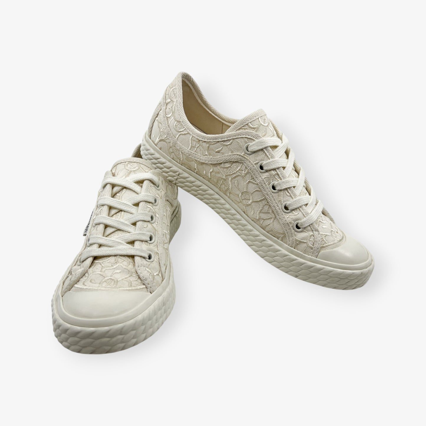 Zimmermann Cream Canvas Twist Embroidered Sneakers EU38 ~ AU7