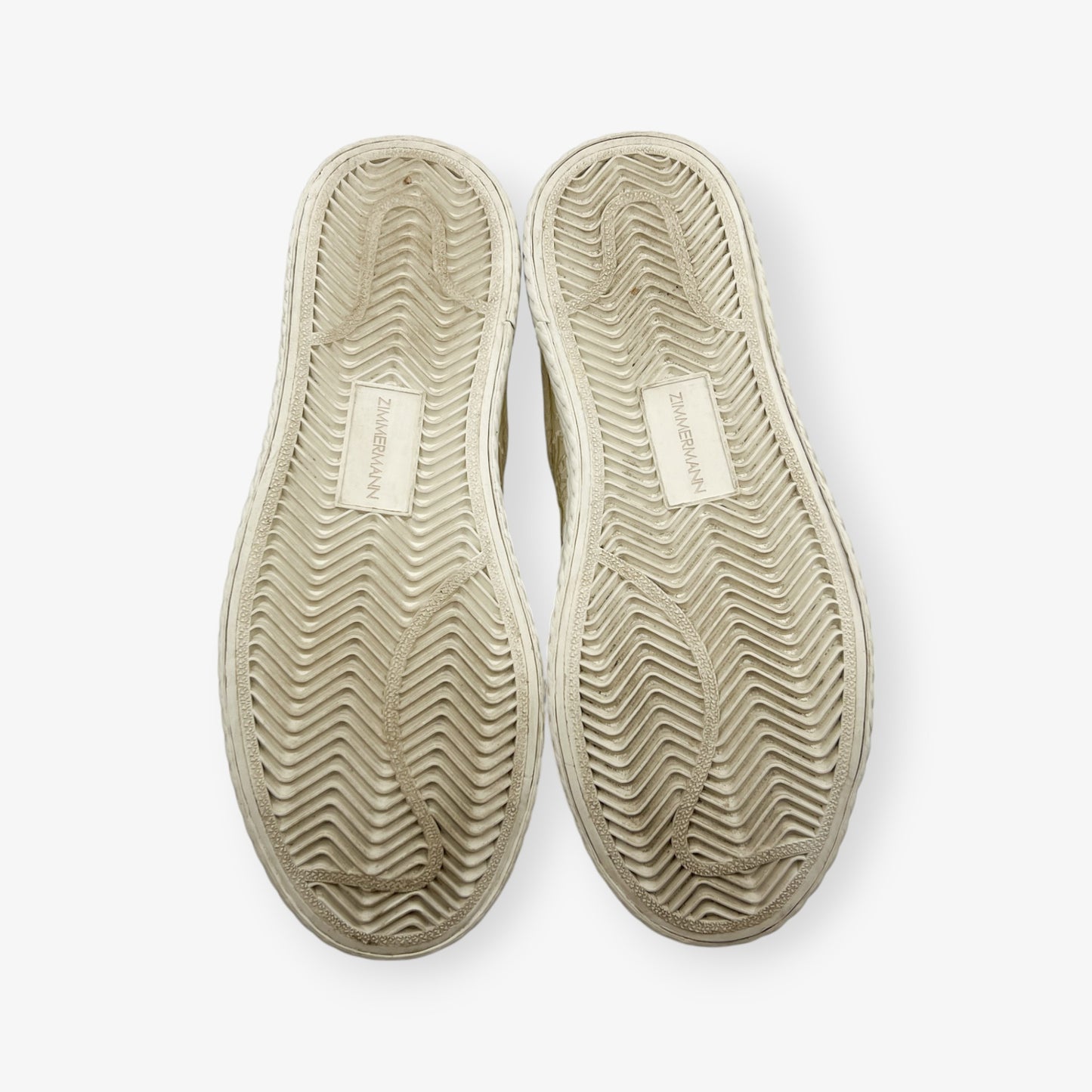 Zimmermann Cream Canvas Twist Embroidered Sneakers EU38 ~ AU7