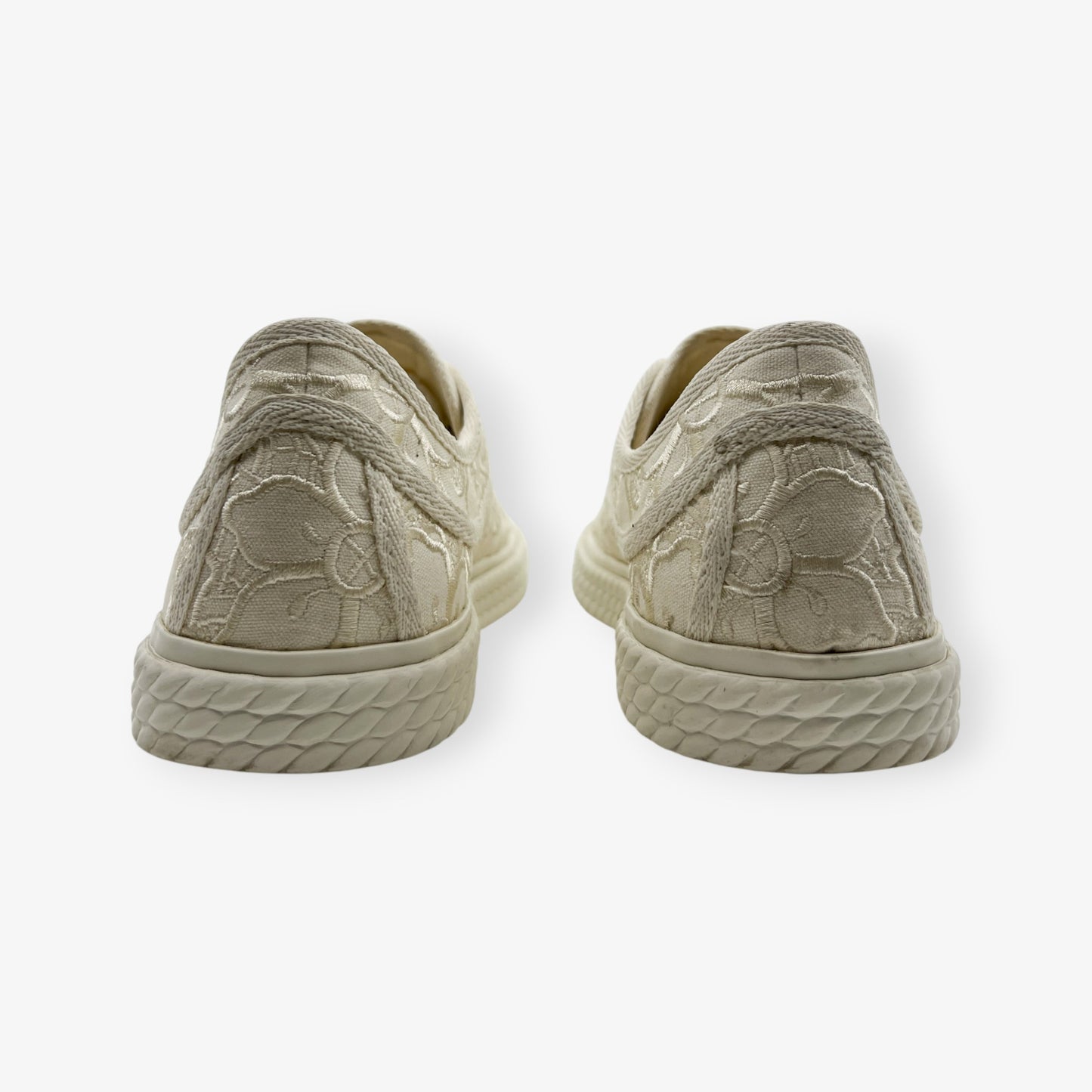 Zimmermann Cream Canvas Twist Embroidered Sneakers EU38 ~ AU7