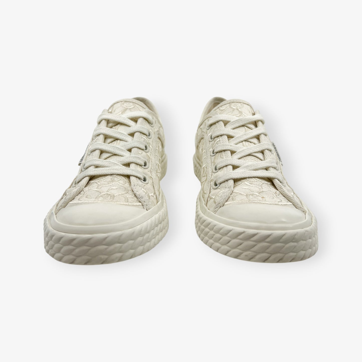 Zimmermann Cream Canvas Twist Embroidered Sneakers EU38 ~ AU7