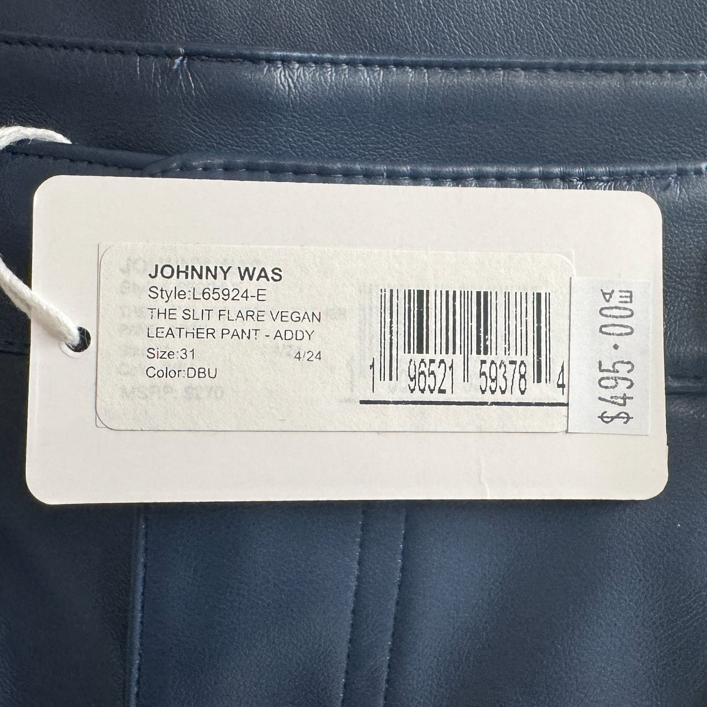 Johnny Was Navy Blue Vegan Leather Addy Pants W31 ~ AU12 [NEW]