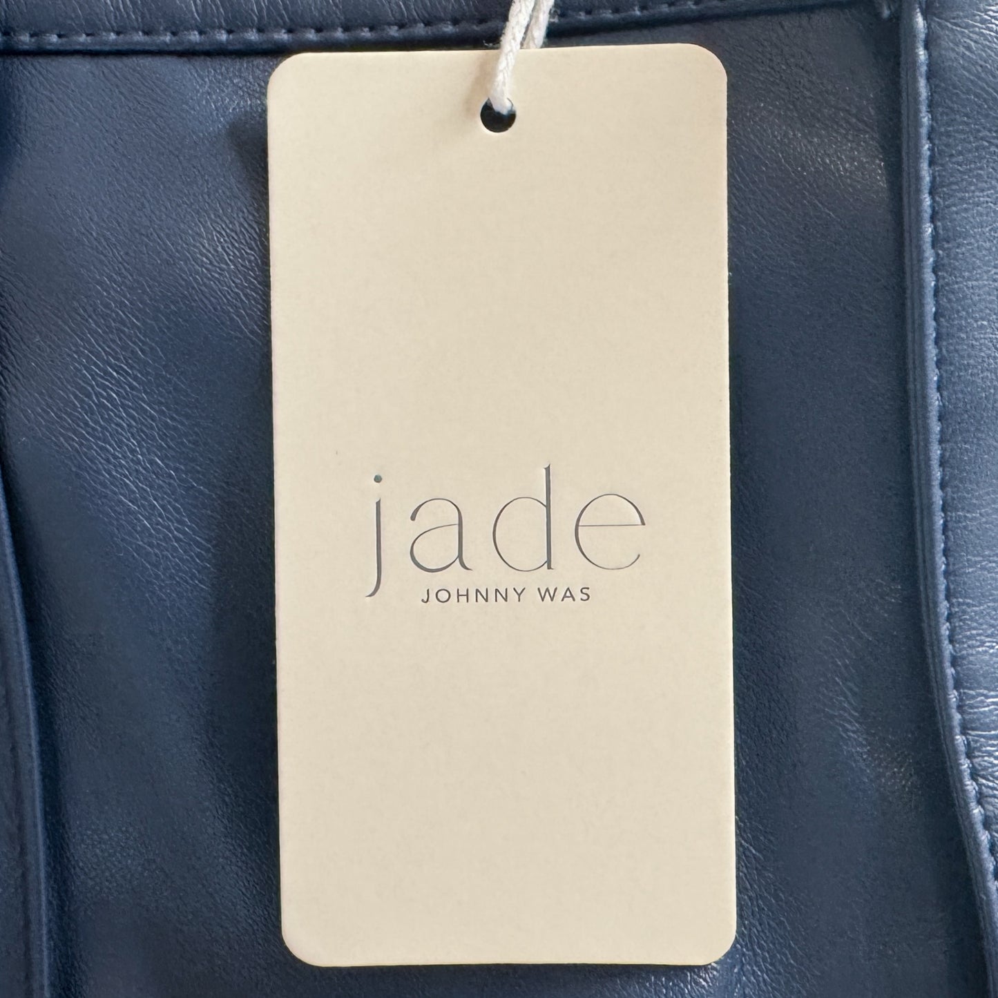 Johnny Was Navy Blue Vegan Leather Addy Pants W32 ~ AU14 [NEW]
