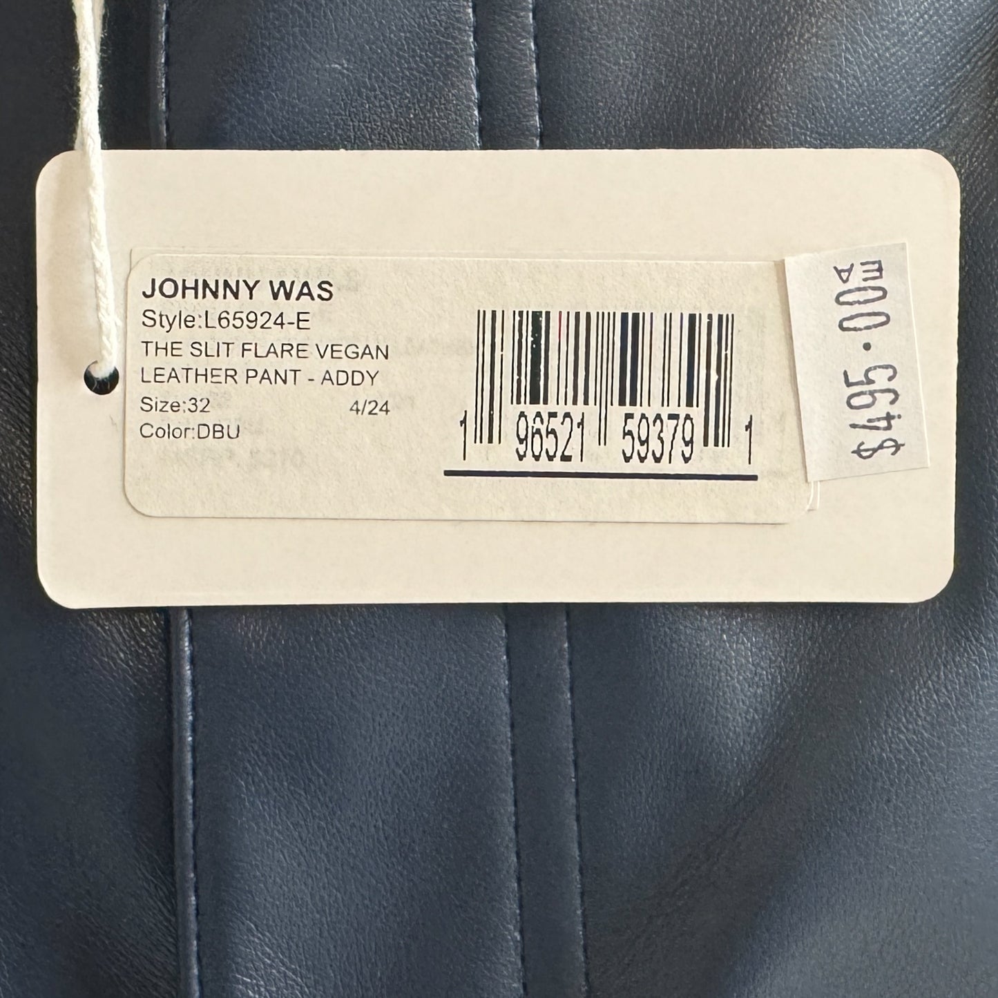 Johnny Was Navy Blue Vegan Leather Addy Pants W32 ~ AU14 [NEW]