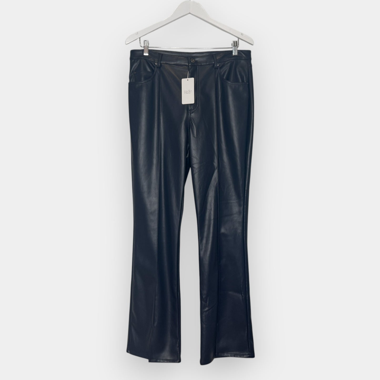 Johnny Was Navy Blue Vegan Leather Addy Pants W32 ~ AU14 [NEW]