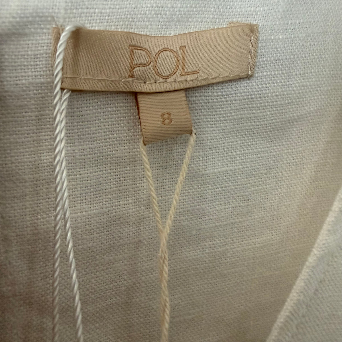 POL Butter Ivory Linen Saga Two Tone A-Line Dress Small ~ AU8 [NEW]