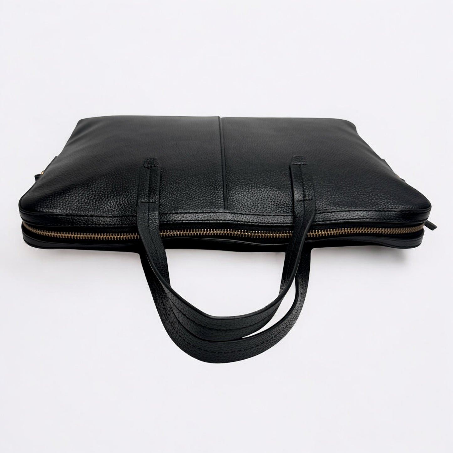 Oroton Black Grainy Leather Lilly Laptop Bag Medium