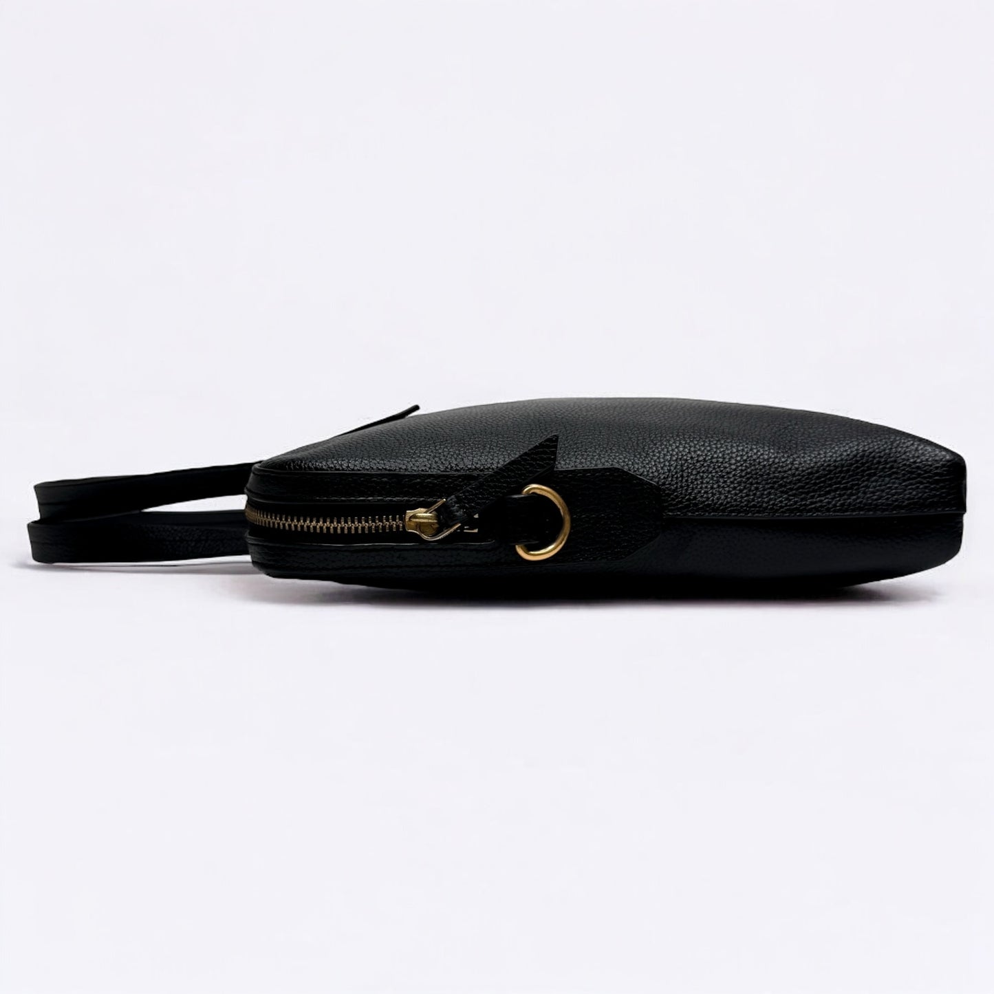 Oroton Black Grainy Leather Lilly Laptop Bag Medium