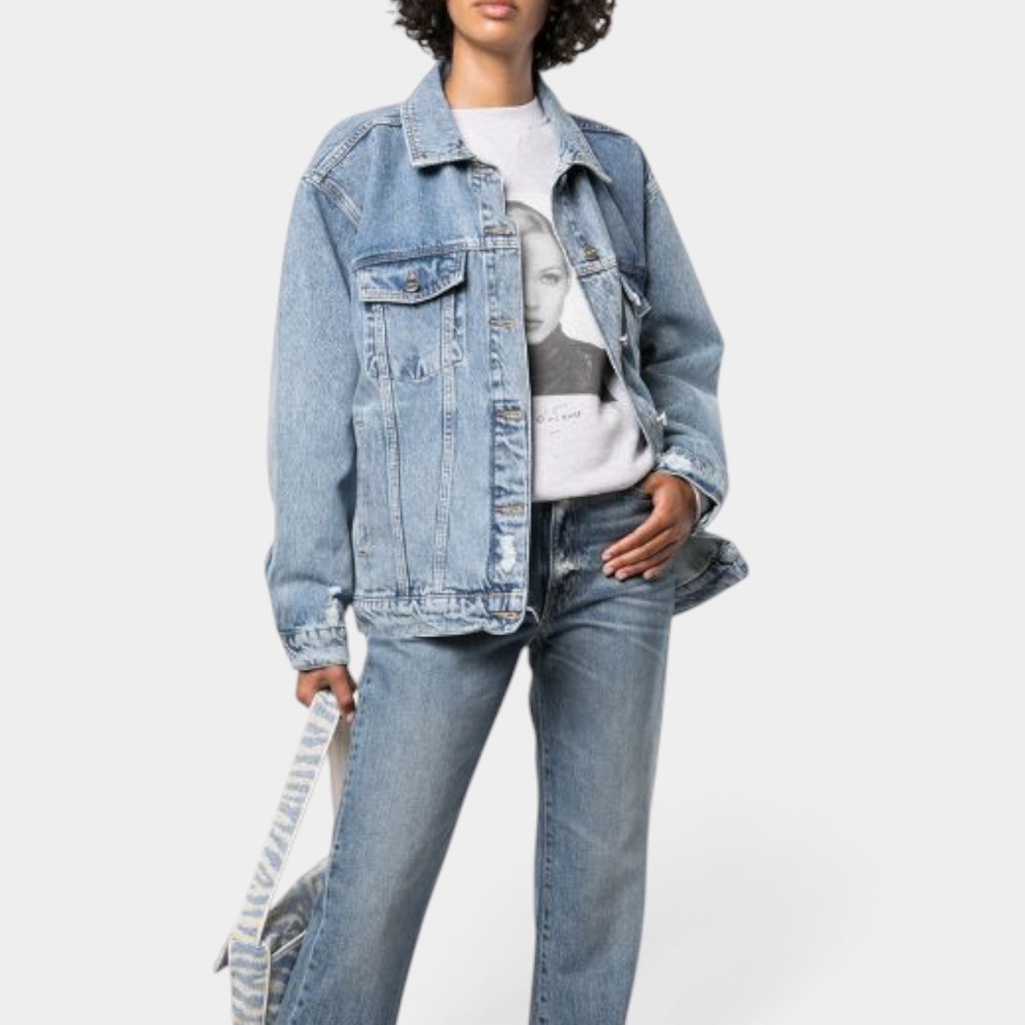 Anine Bing Blue Wash Denim Rory Jacket Medium ~ AU10-12
