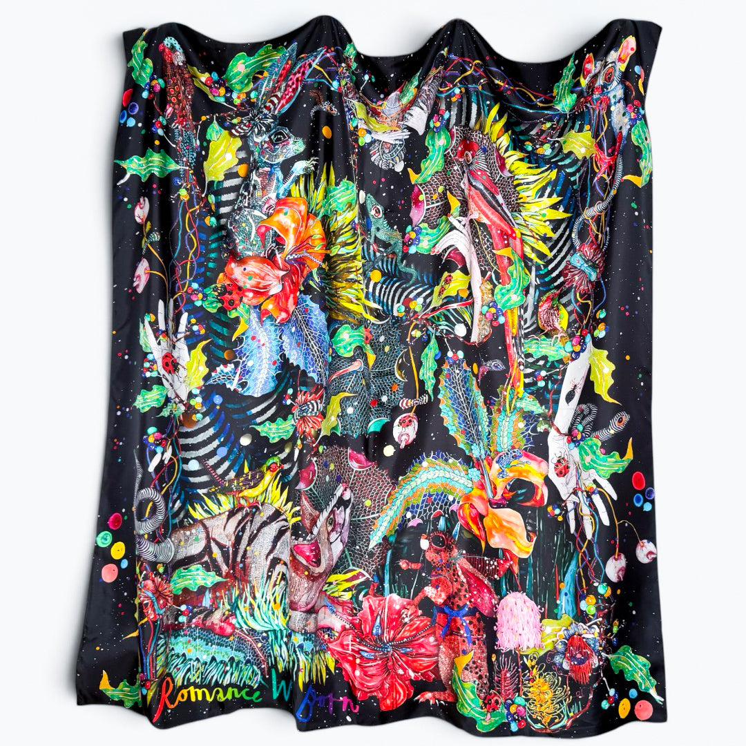 Romance Was Born Multi Silk Floral Large Square Scarf [132 cm]