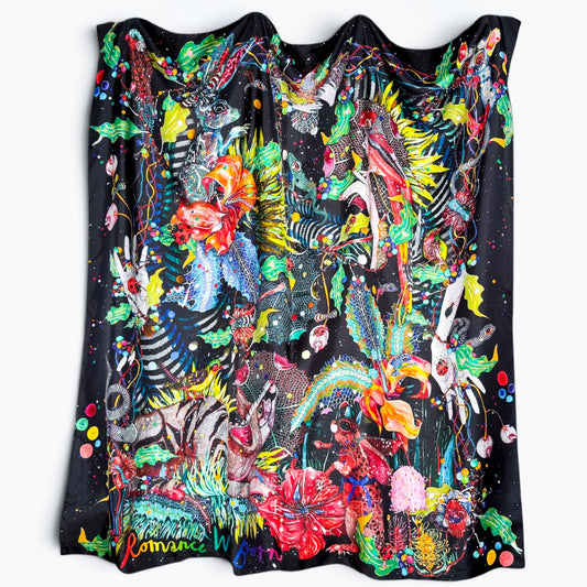 Romance Was Born Multi Silk Floral Large Square Scarf [132 cm]