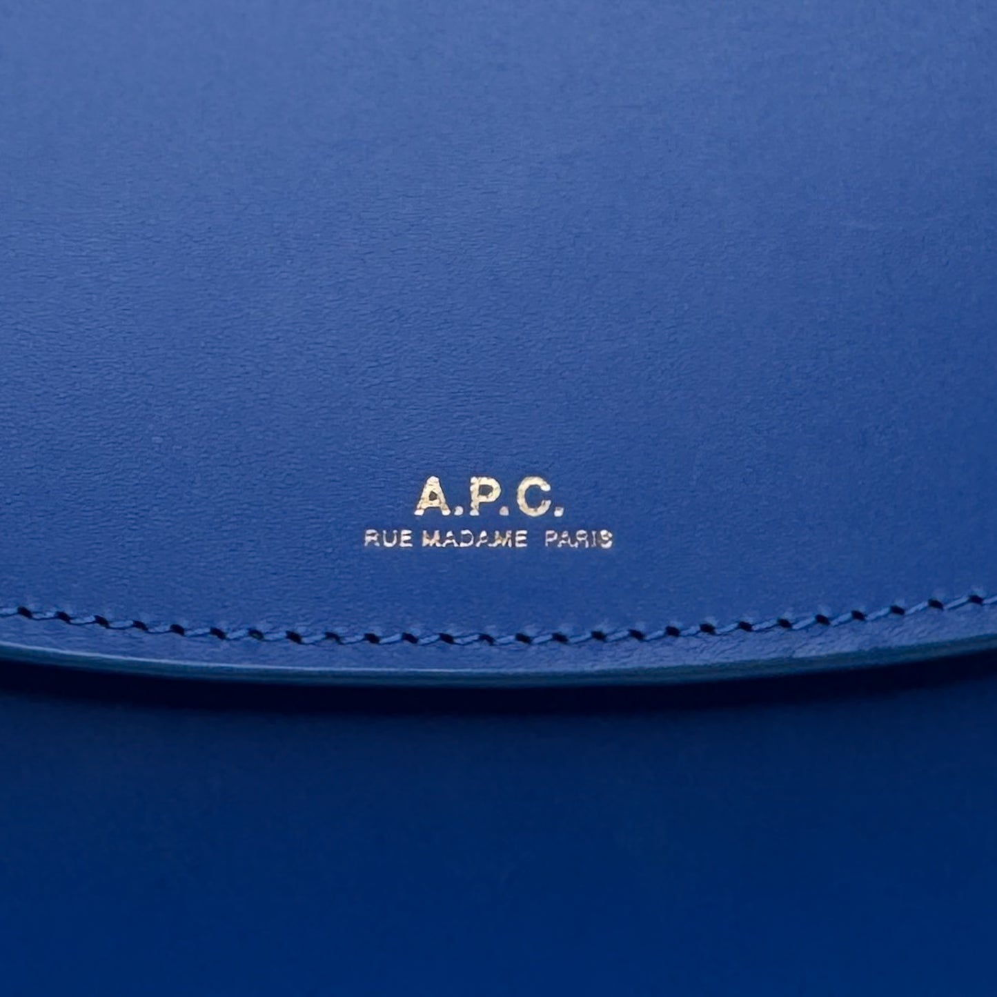 APC Bright Blue Leather Mini Geneve Crossbody Bag