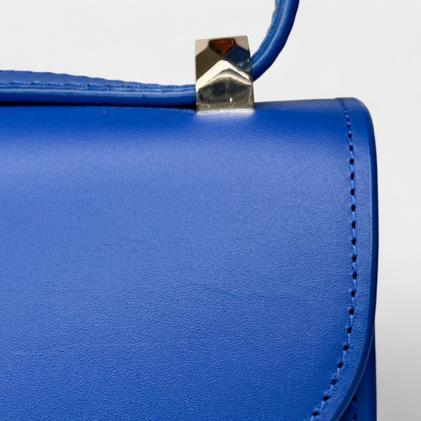APC Bright Blue Leather Mini Geneve Crossbody Bag