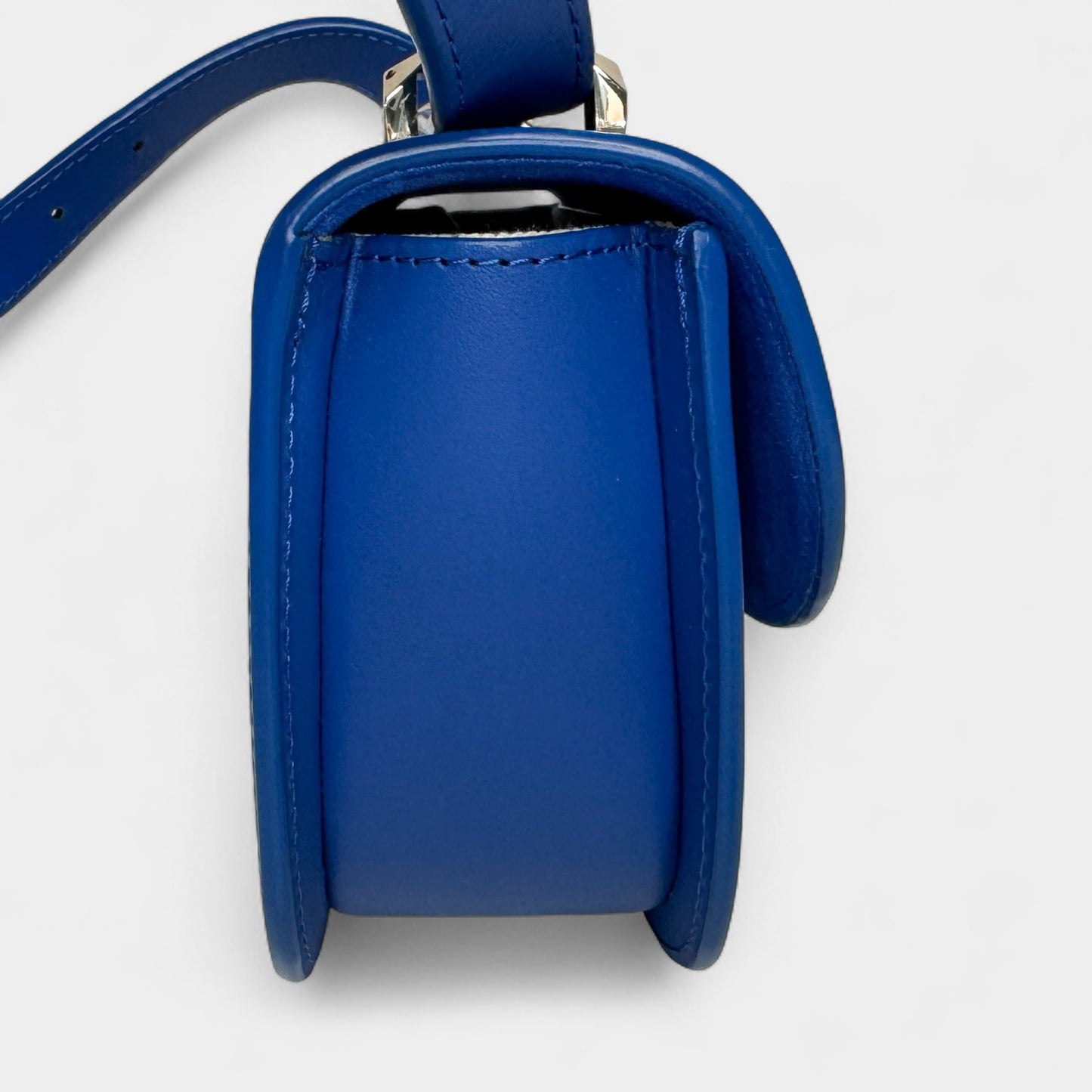 APC Bright Blue Leather Mini Geneve Crossbody Bag