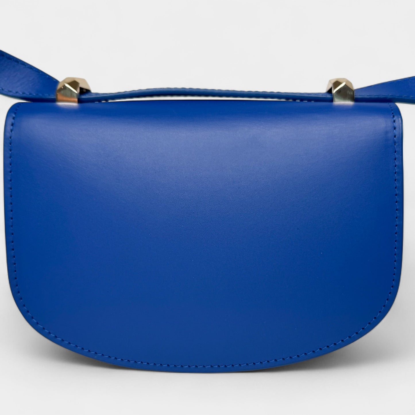 APC Bright Blue Leather Mini Geneve Crossbody Bag