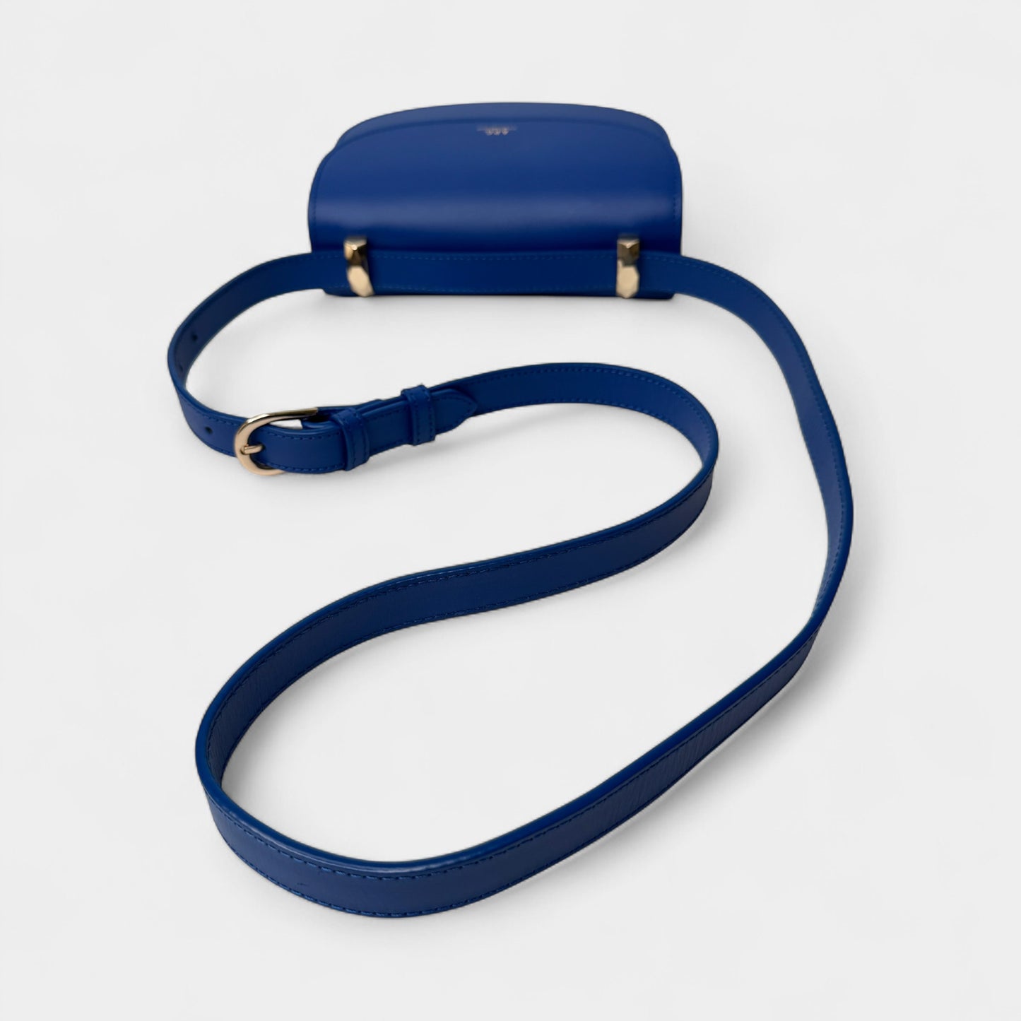 APC Bright Blue Leather Mini Geneve Crossbody Bag