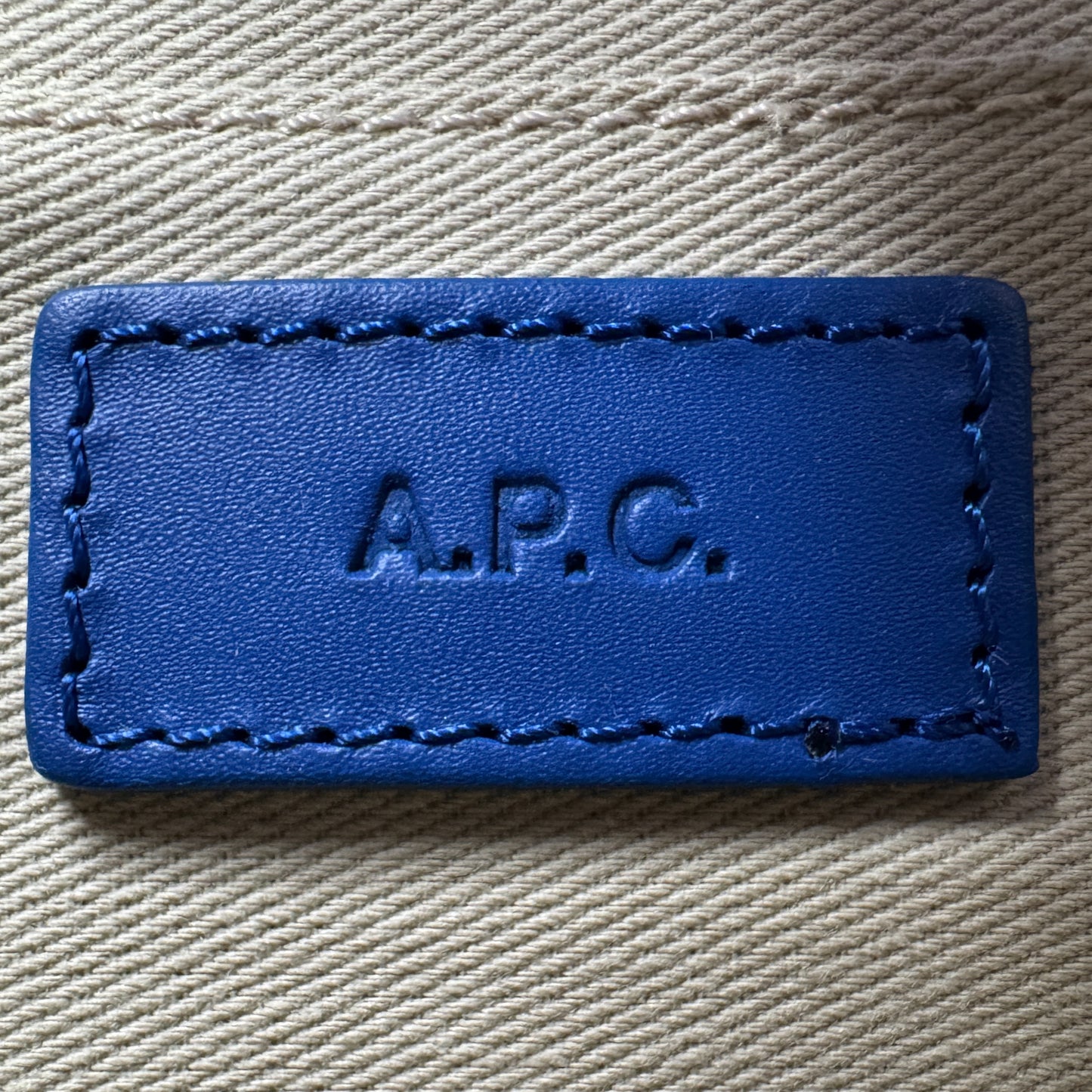 APC Bright Blue Leather Mini Geneve Crossbody Bag