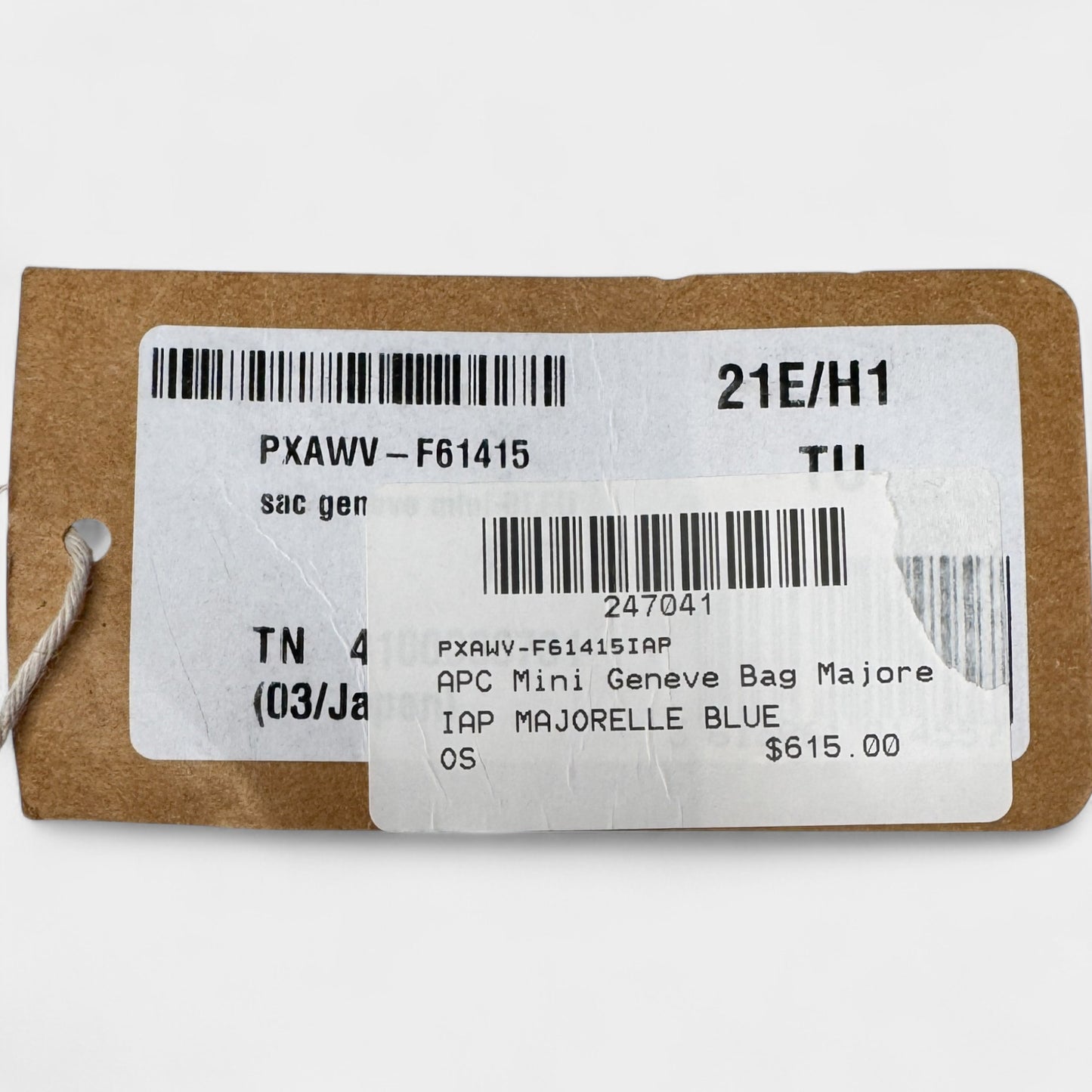 APC Bright Blue Leather Mini Geneve Crossbody Bag