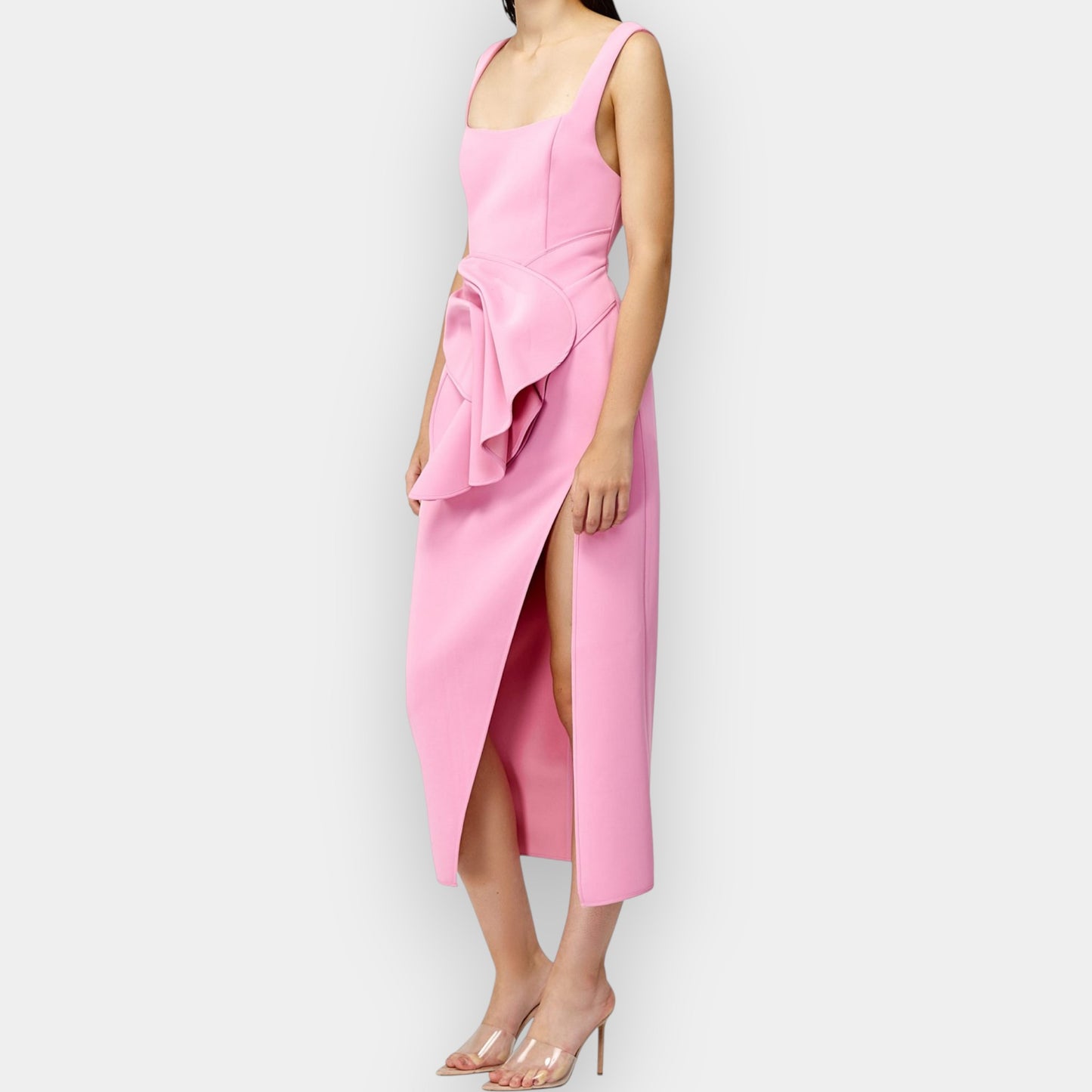 Acler Pop Pink Habana Fitted Midi Dress Small ~ AU8