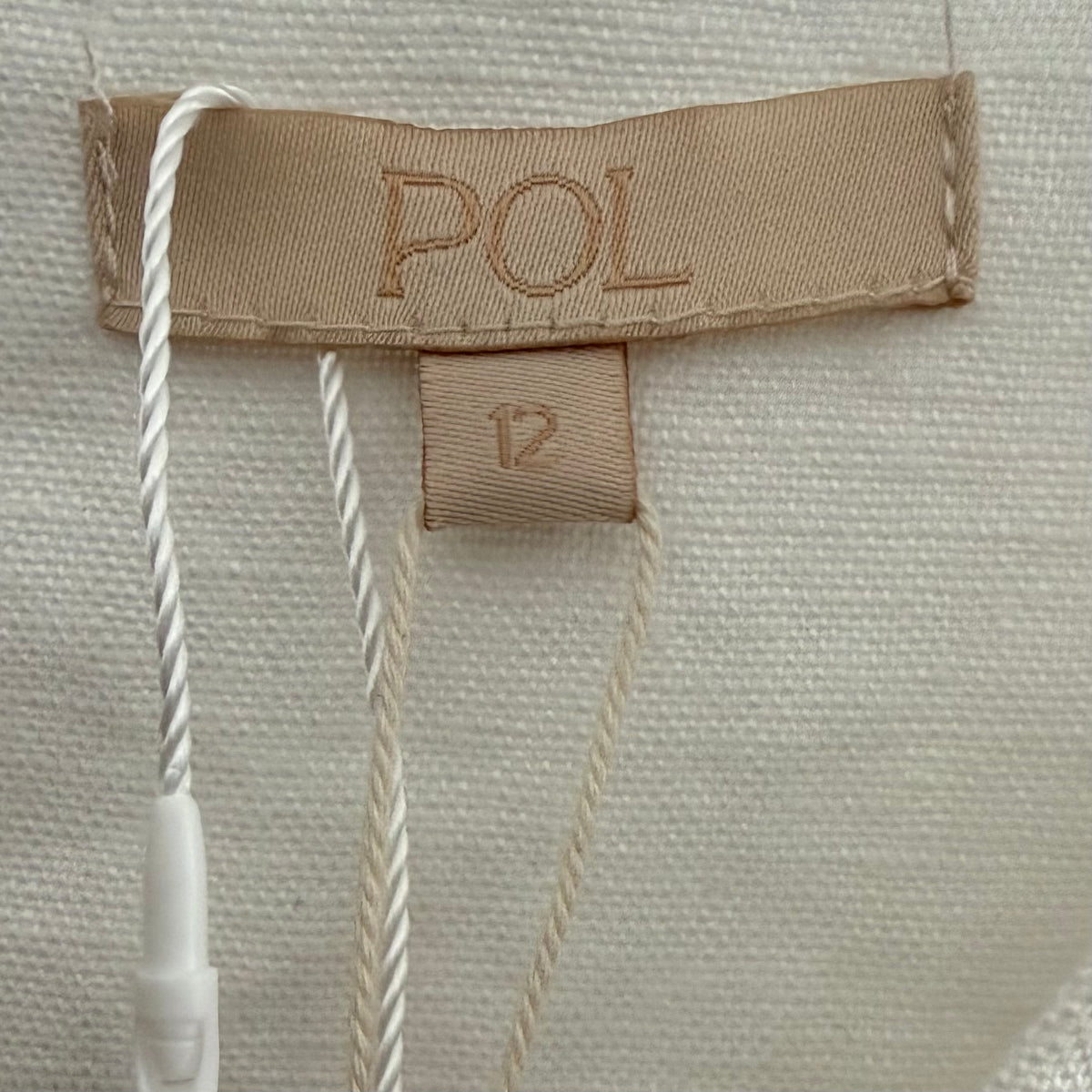 POL Butter Ivory Linen Saga Two Tone A-Line Dress Medium ~ AU12 [NEW]
