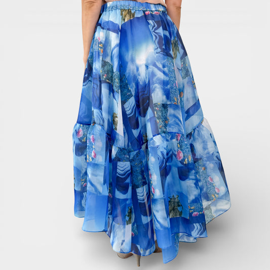 Romance Was Born X Samuel Hodge Blue Petit Palais Print Skirt AU14 [NEW]