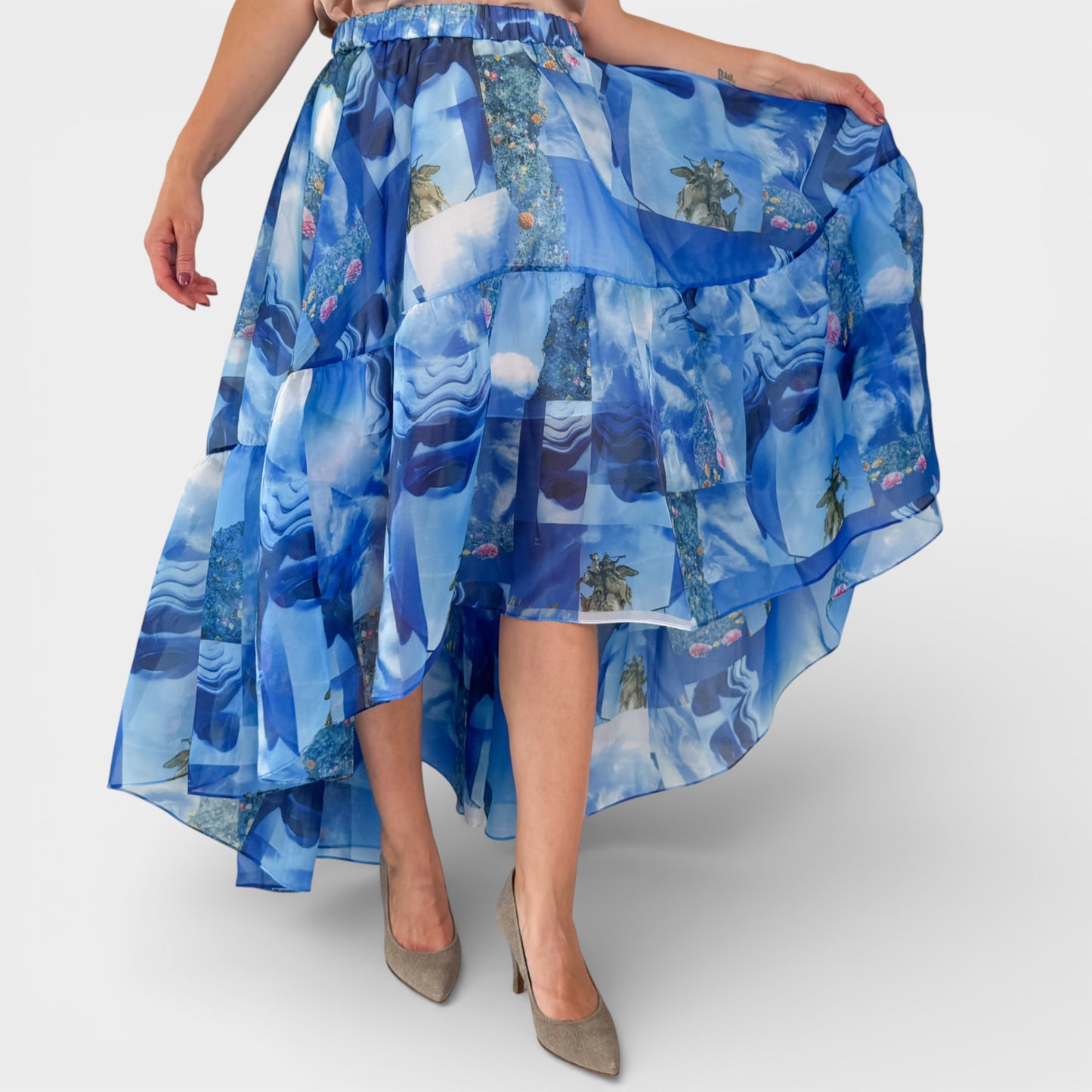Romance Was Born X Samuel Hodge Blue Petit Palais Print Skirt AU14 [NEW]