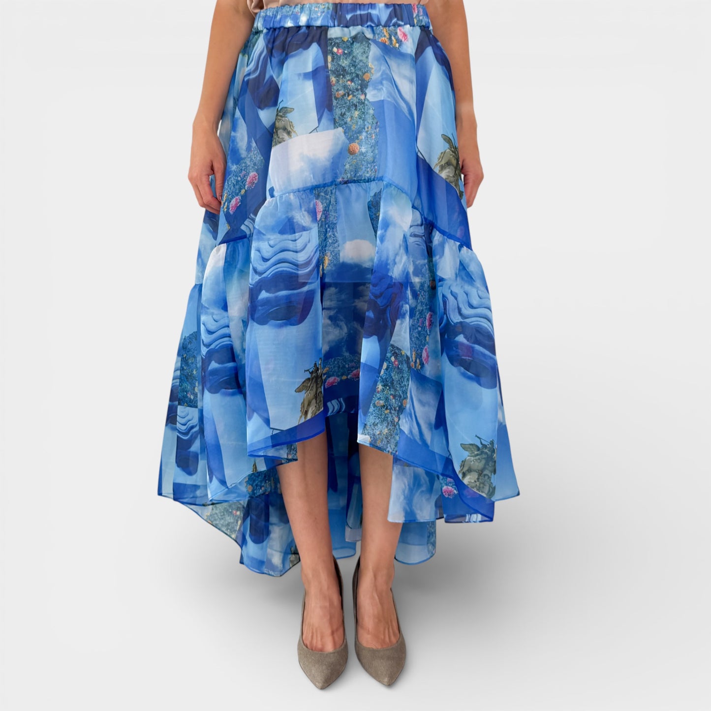Romance Was Born X Samuel Hodge Blue Petit Palais Print Skirt AU14 [NEW]