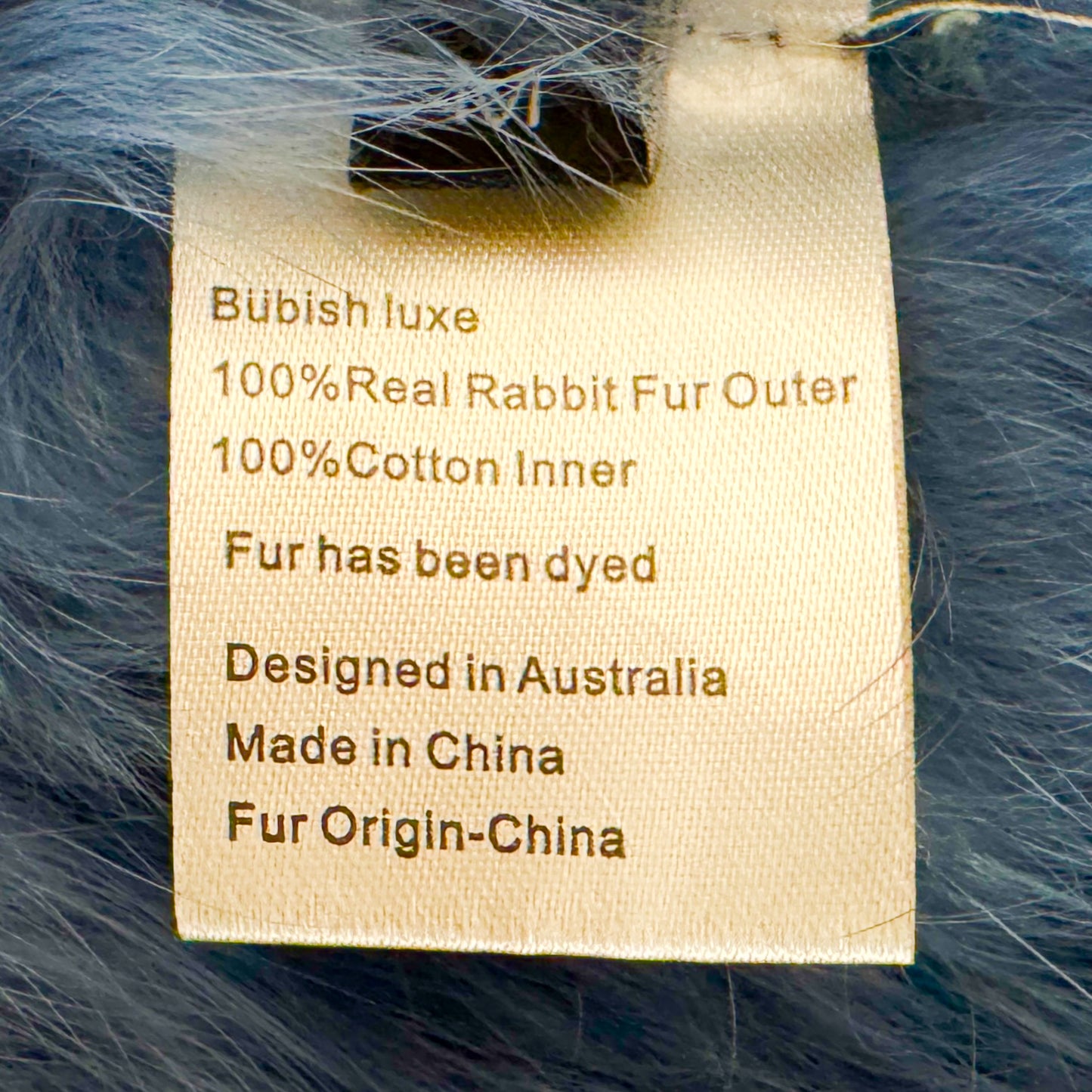 Bubish Luxe Blue 100% Rabbit Fur Valencia Jacket Med ~ AU10-12 [NEW]